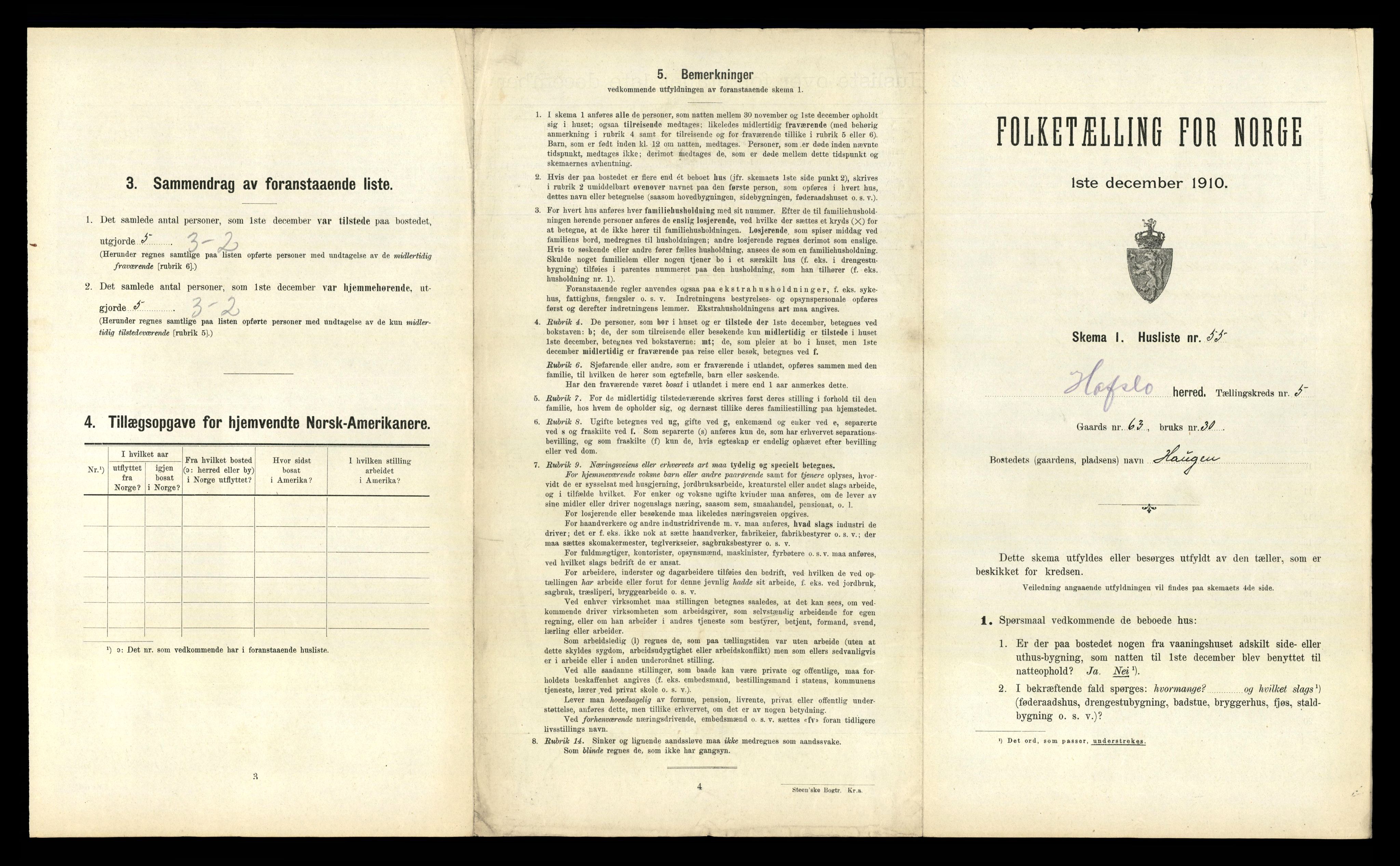 RA, 1910 census for Hafslo, 1910, p. 549