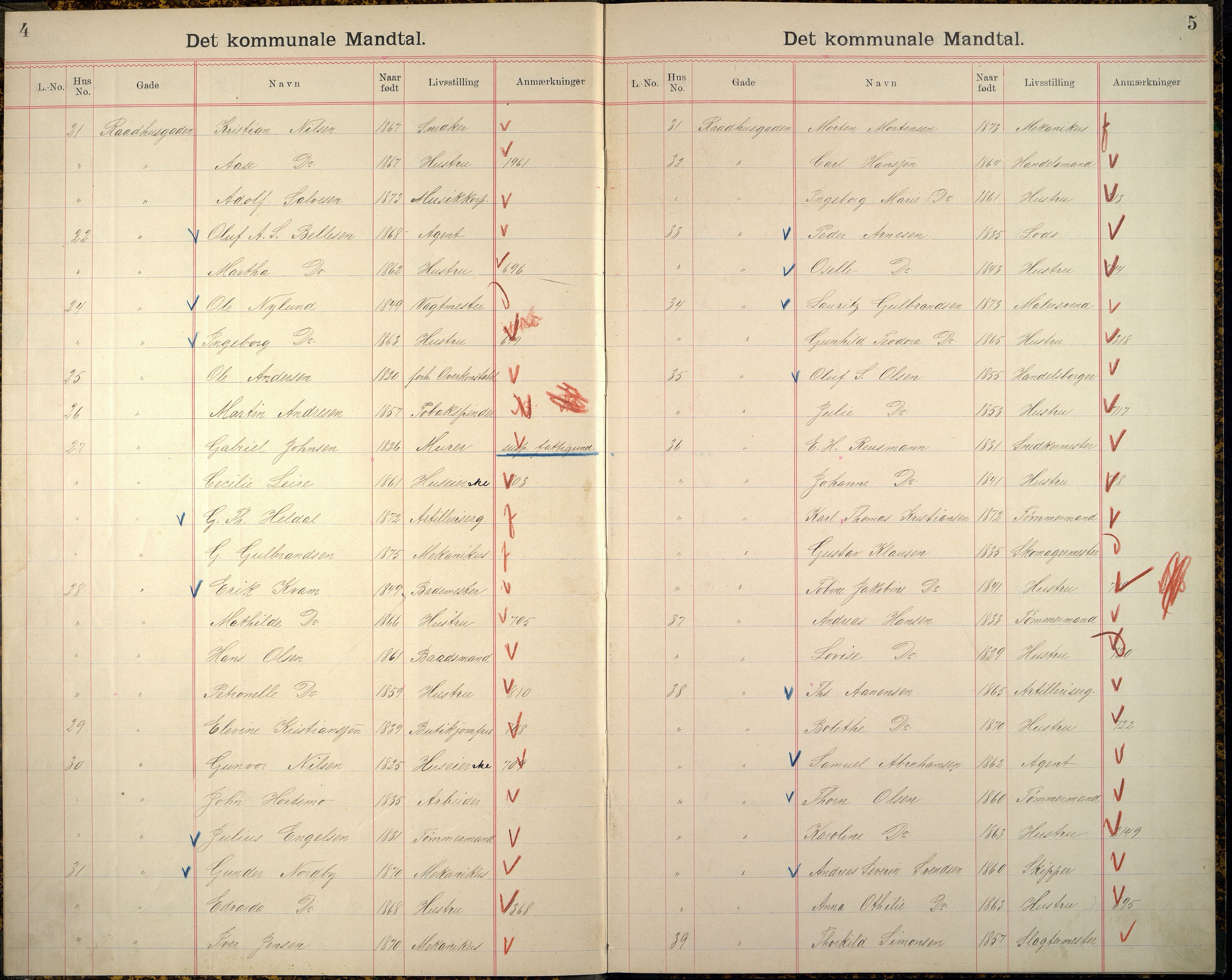 Kristiansand By - Valgstyret, ARKSOR/1001KG110/Fb/L0015: Det kommunale manntall II, 1901, p. 5