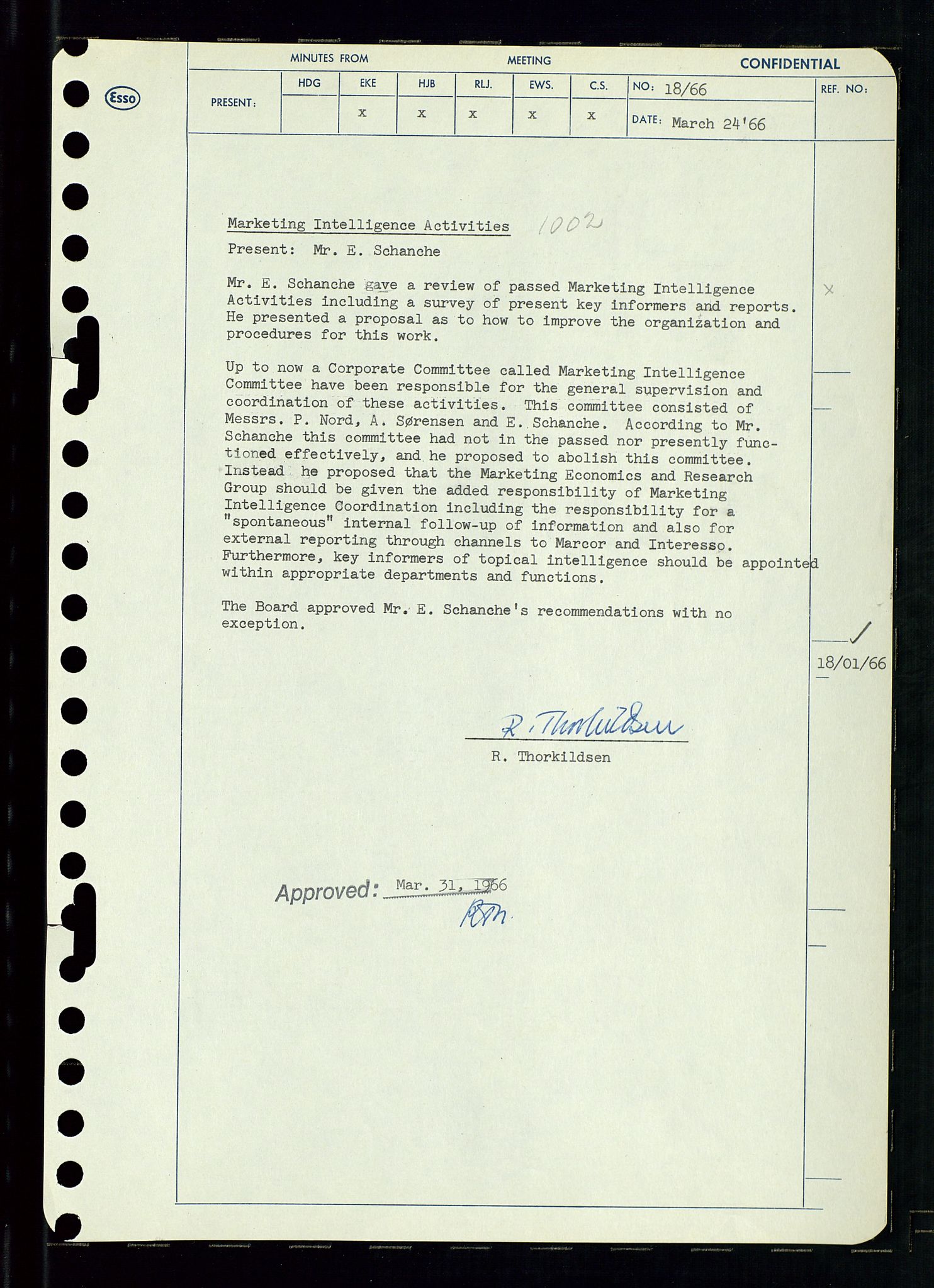 Pa 0982 - Esso Norge A/S, AV/SAST-A-100448/A/Aa/L0002/0002: Den administrerende direksjon Board minutes (styrereferater) / Den administrerende direksjon Board minutes (styrereferater), 1966, p. 43