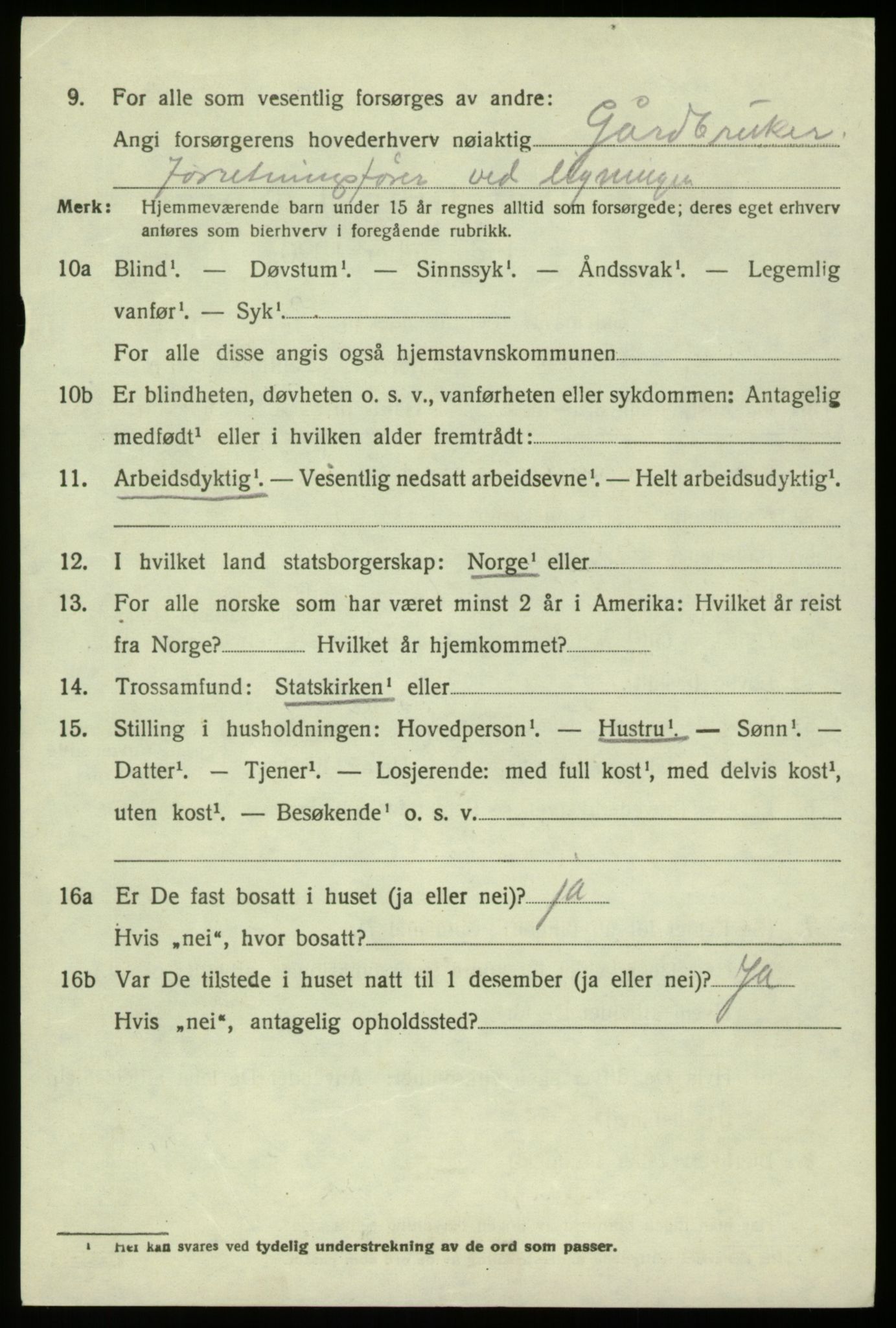 SAB, 1920 census for Hosanger, 1920, p. 4194