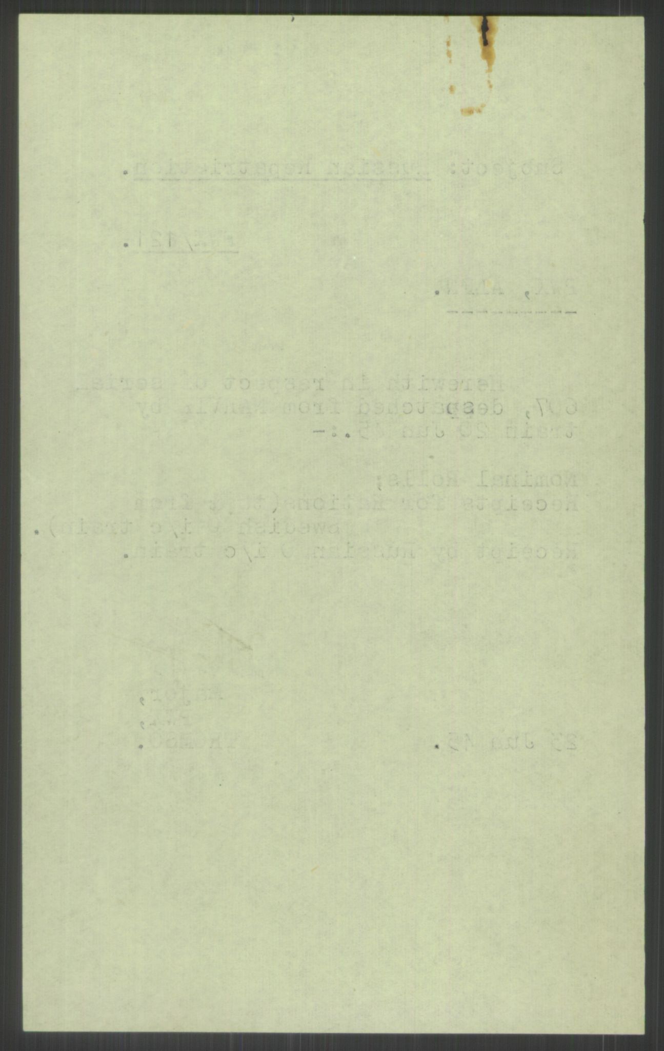 Flyktnings- og fangedirektoratet, Repatrieringskontoret, RA/S-1681/D/Db/L0015: Displaced Persons (DPs) og sivile tyskere, 1945-1948, p. 508