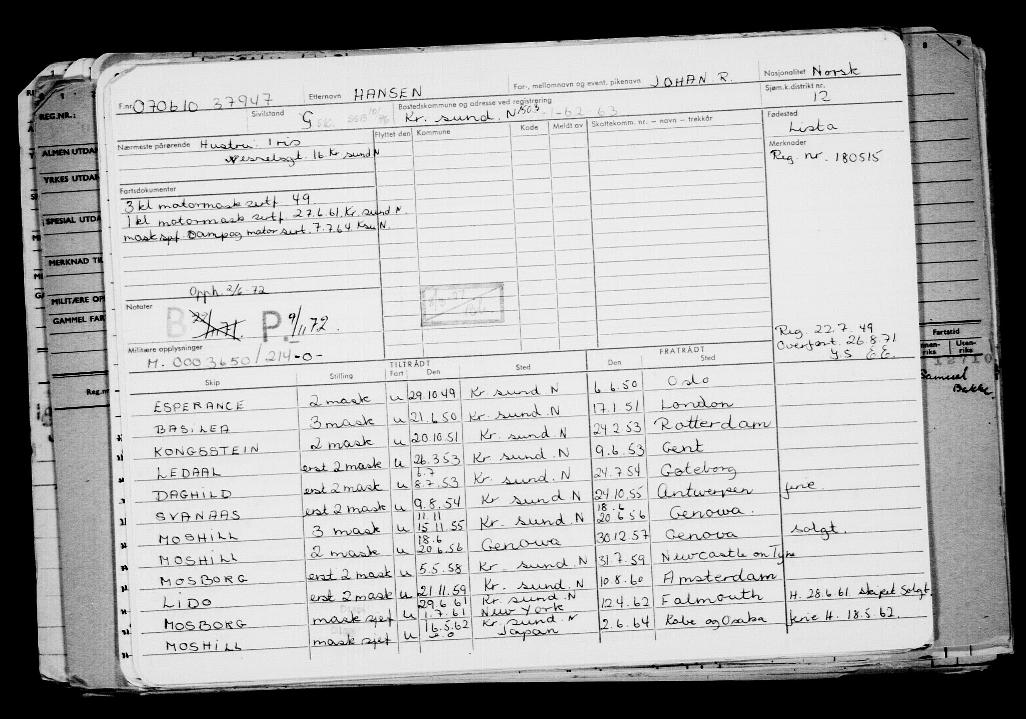 Direktoratet for sjømenn, AV/RA-S-3545/G/Gb/L0090: Hovedkort, 1910, p. 136