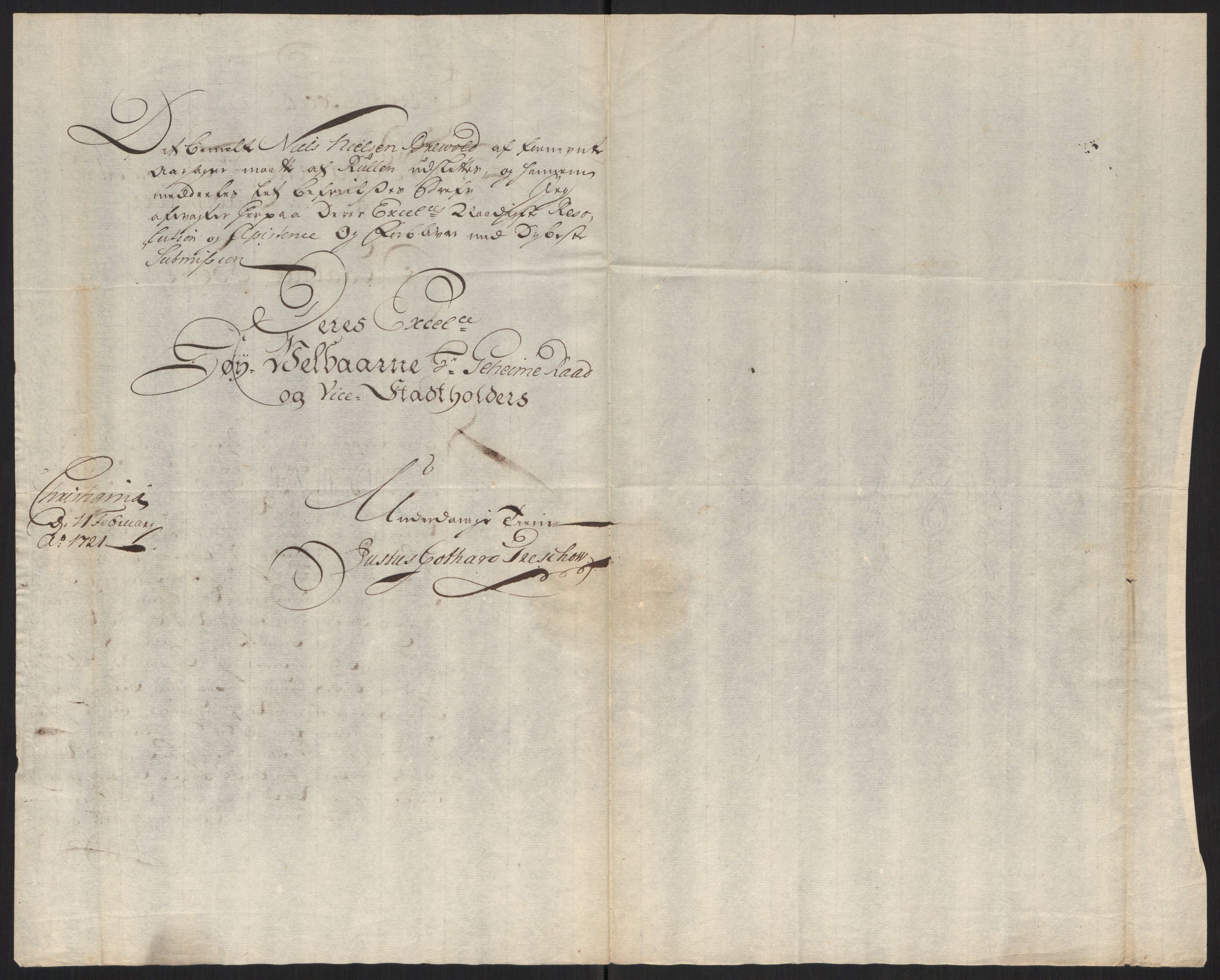 Kommanderende general (KG I) med Det norske krigsdirektorium, AV/RA-EA-5419/D/L0060: Stattholderens, stiftamtmenns og amtmenns brev, 1720-1730, p. 96