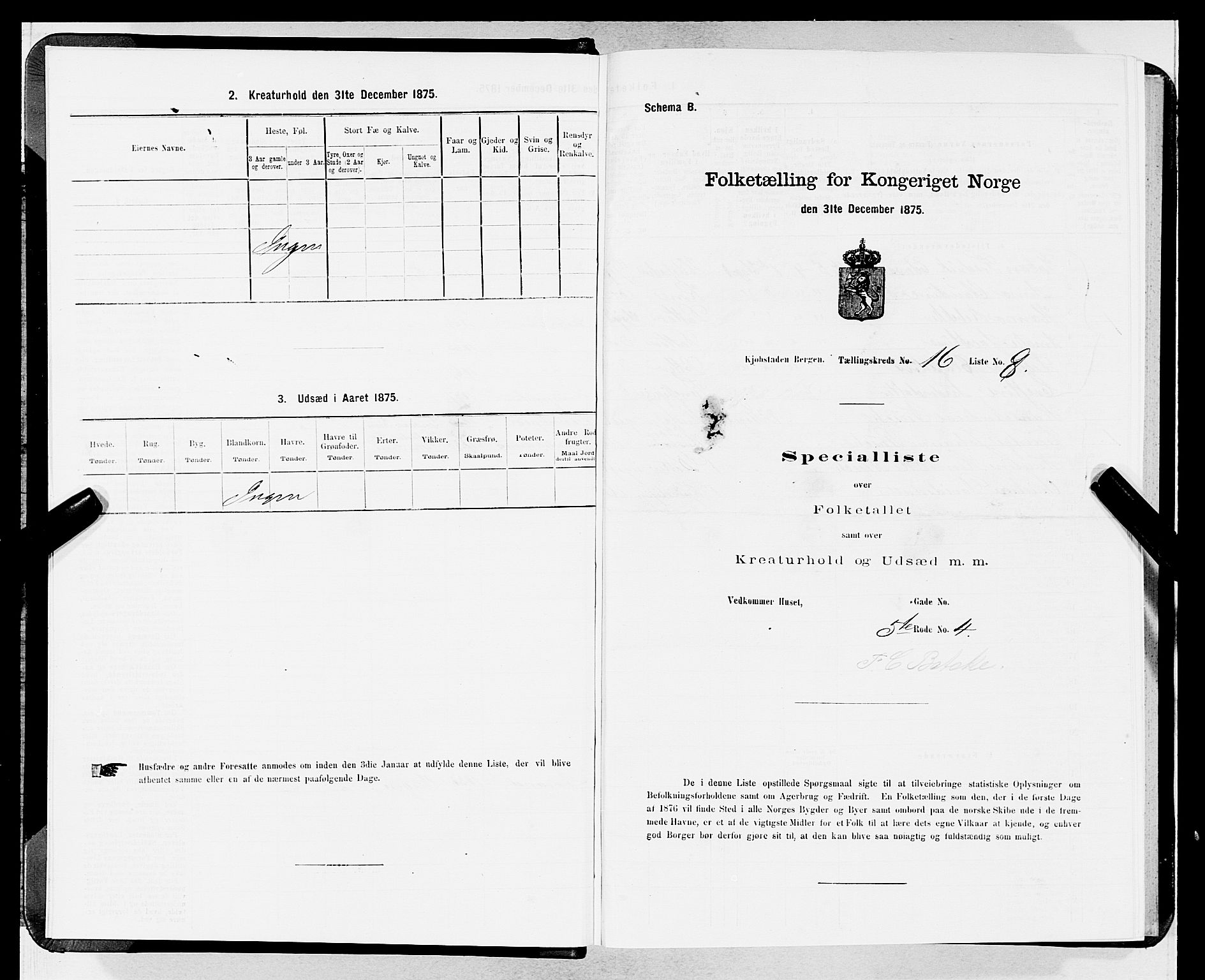 SAB, 1875 census for 1301 Bergen, 1875, p. 813