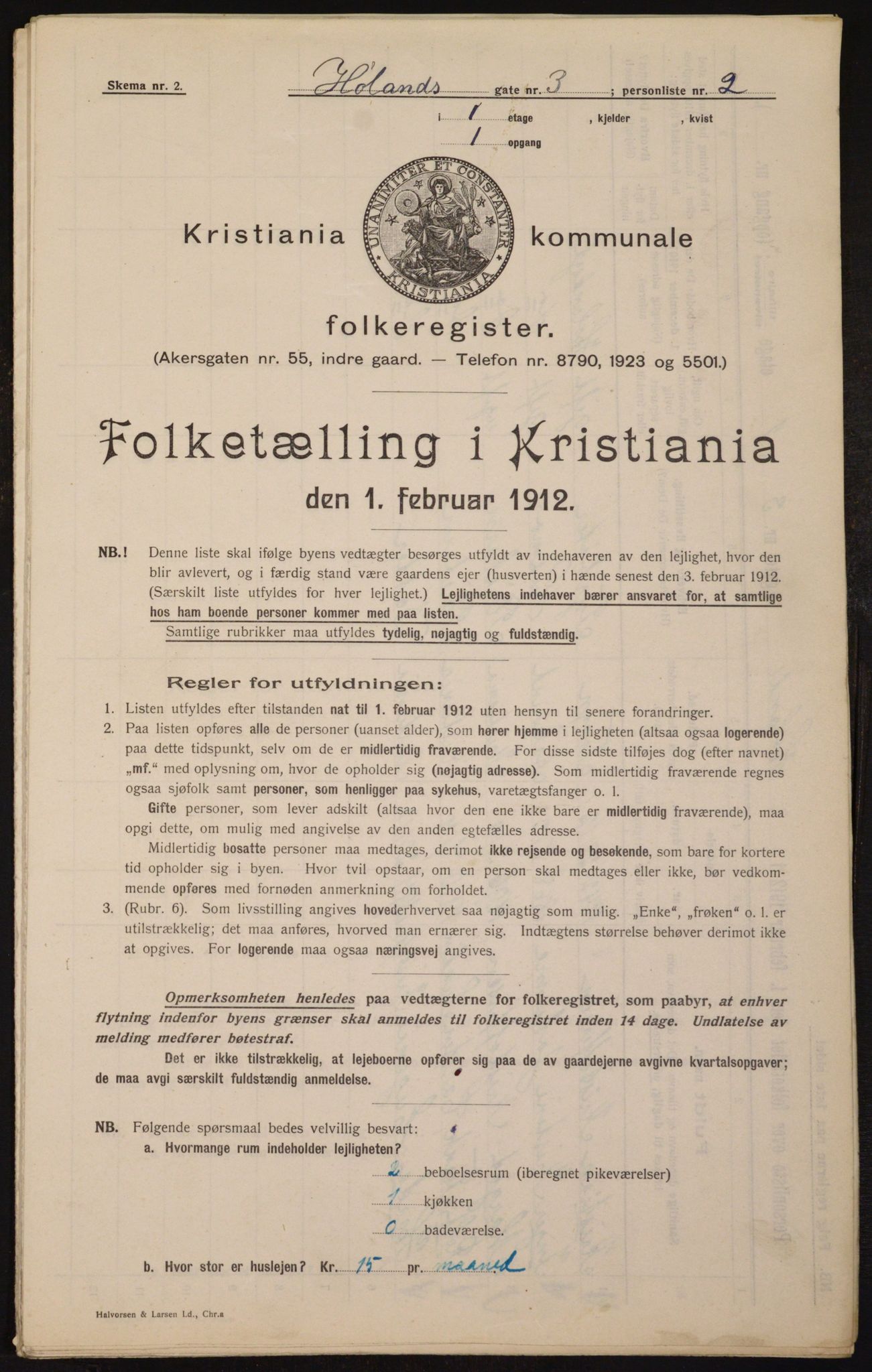 OBA, Municipal Census 1912 for Kristiania, 1912, p. 42709