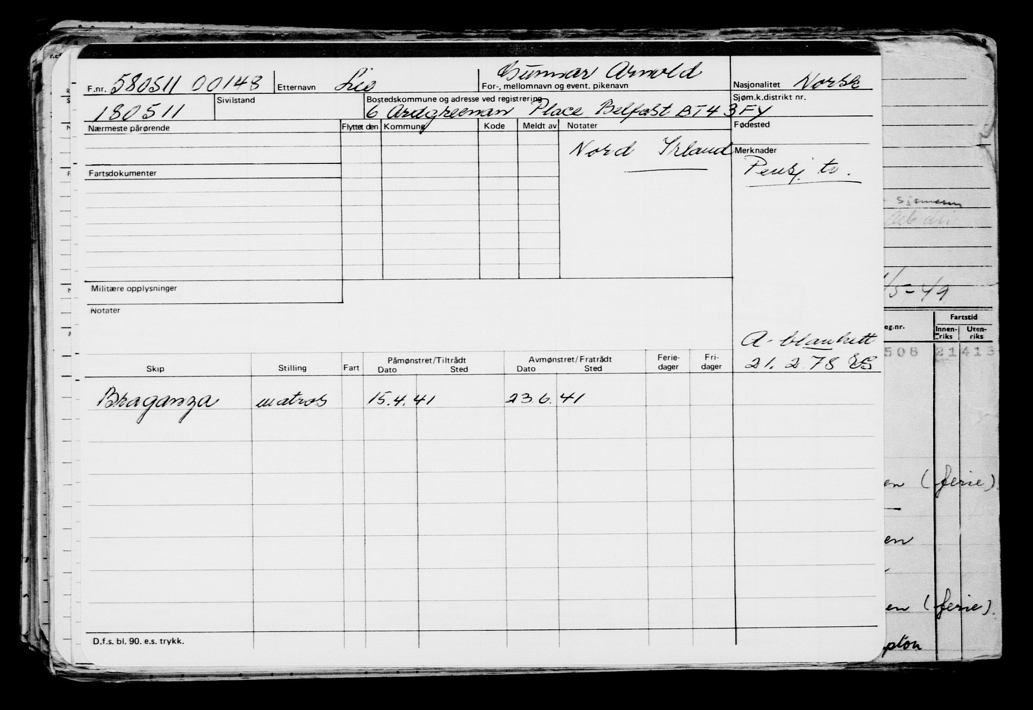 Direktoratet for sjømenn, AV/RA-S-3545/G/Gb/L0096: Hovedkort, 1911, p. 280