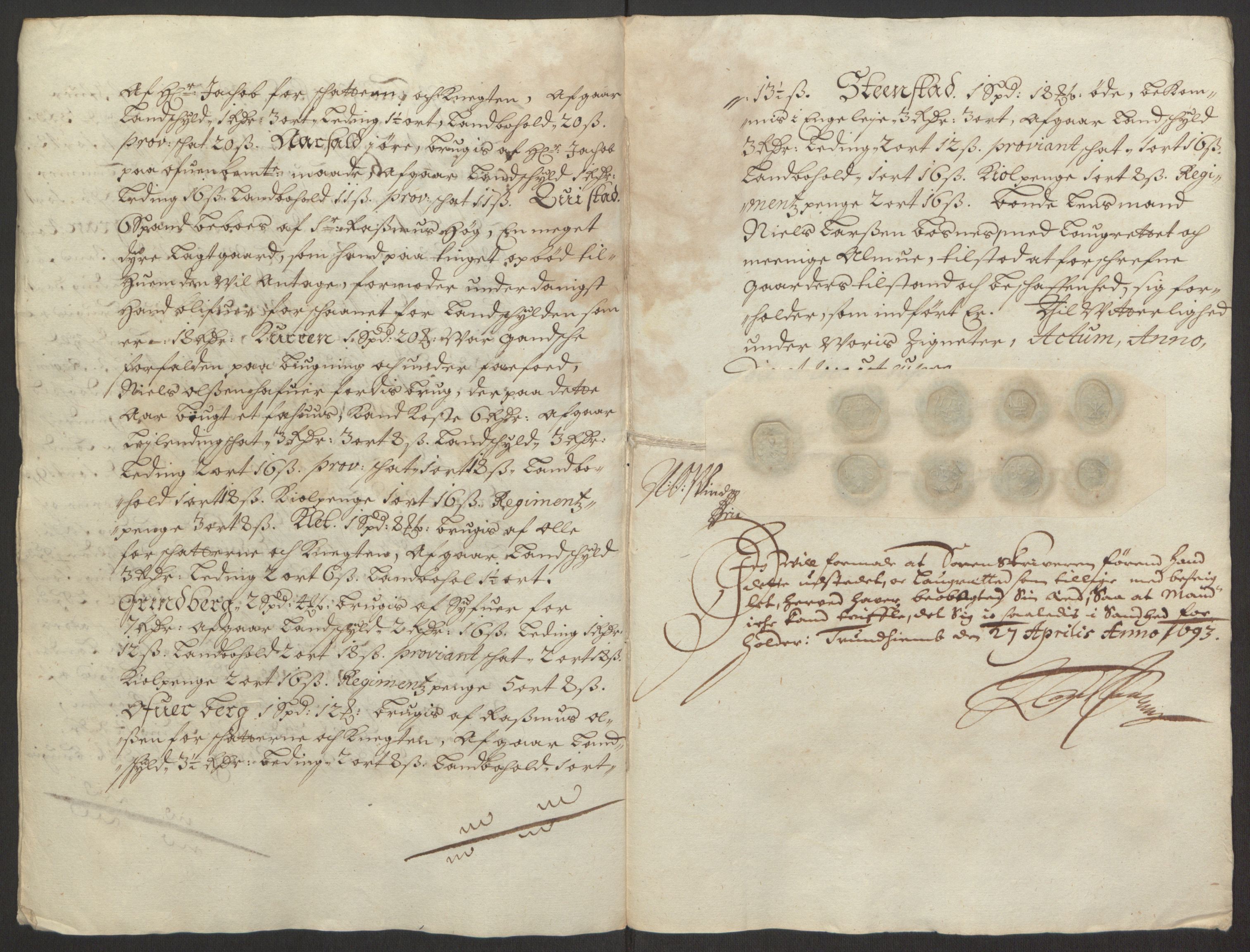 Rentekammeret inntil 1814, Reviderte regnskaper, Fogderegnskap, AV/RA-EA-4092/R63/L4308: Fogderegnskap Inderøy, 1692-1694, p. 245