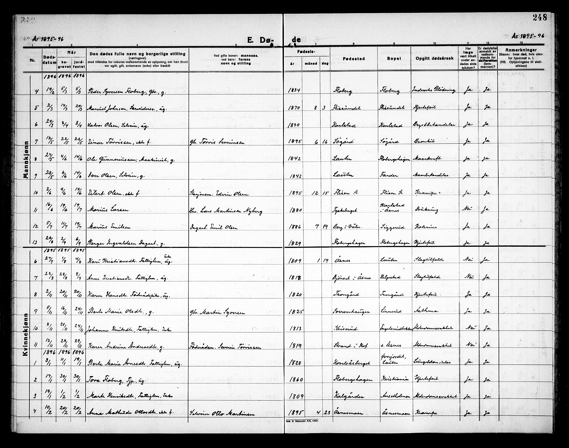 Åsnes prestekontor, SAH/PREST-042/H/Ha/Haa/L0000C: Parish register (official) no. 0A, 1890-1929, p. 248