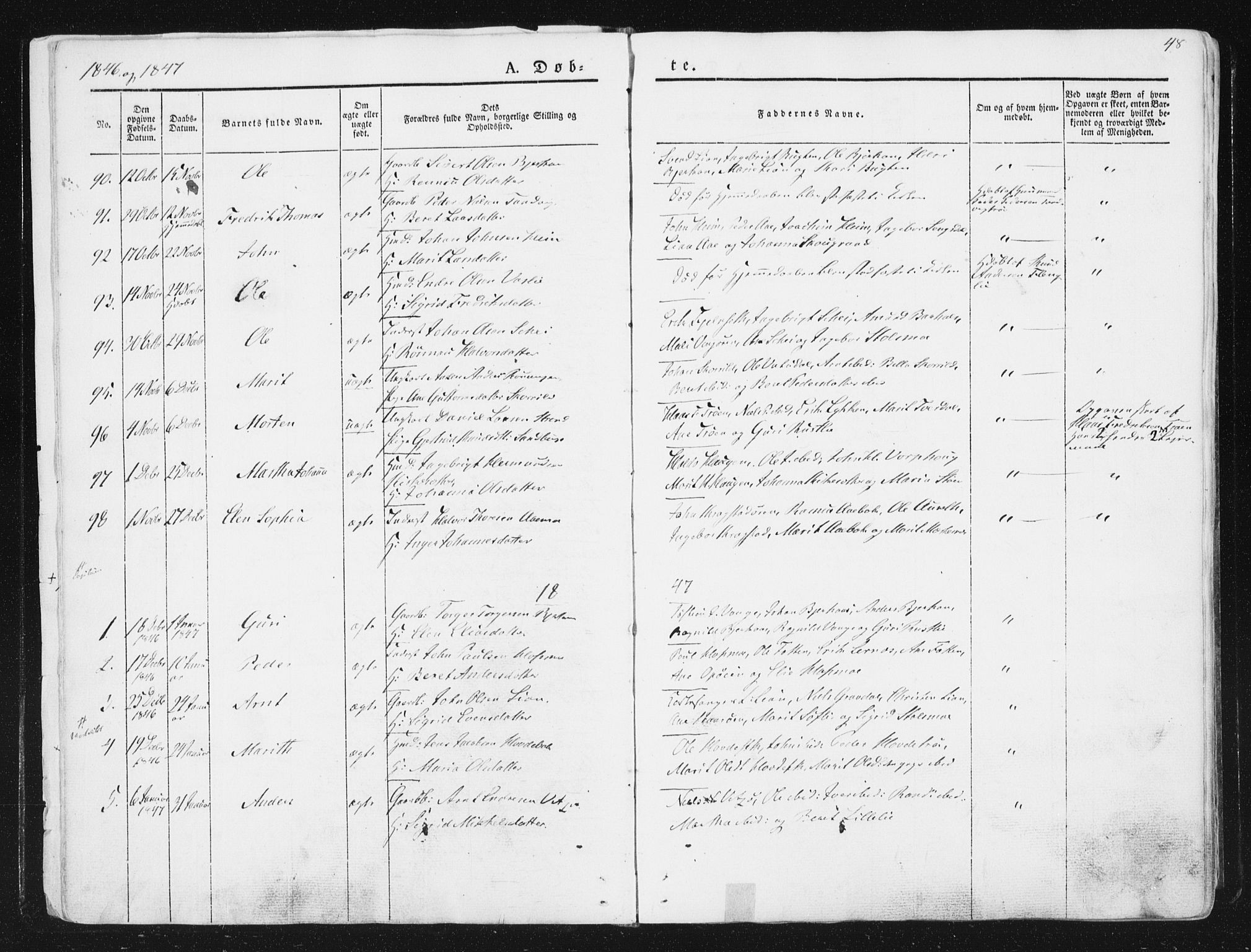 Ministerialprotokoller, klokkerbøker og fødselsregistre - Sør-Trøndelag, SAT/A-1456/630/L0493: Parish register (official) no. 630A06, 1841-1851, p. 48