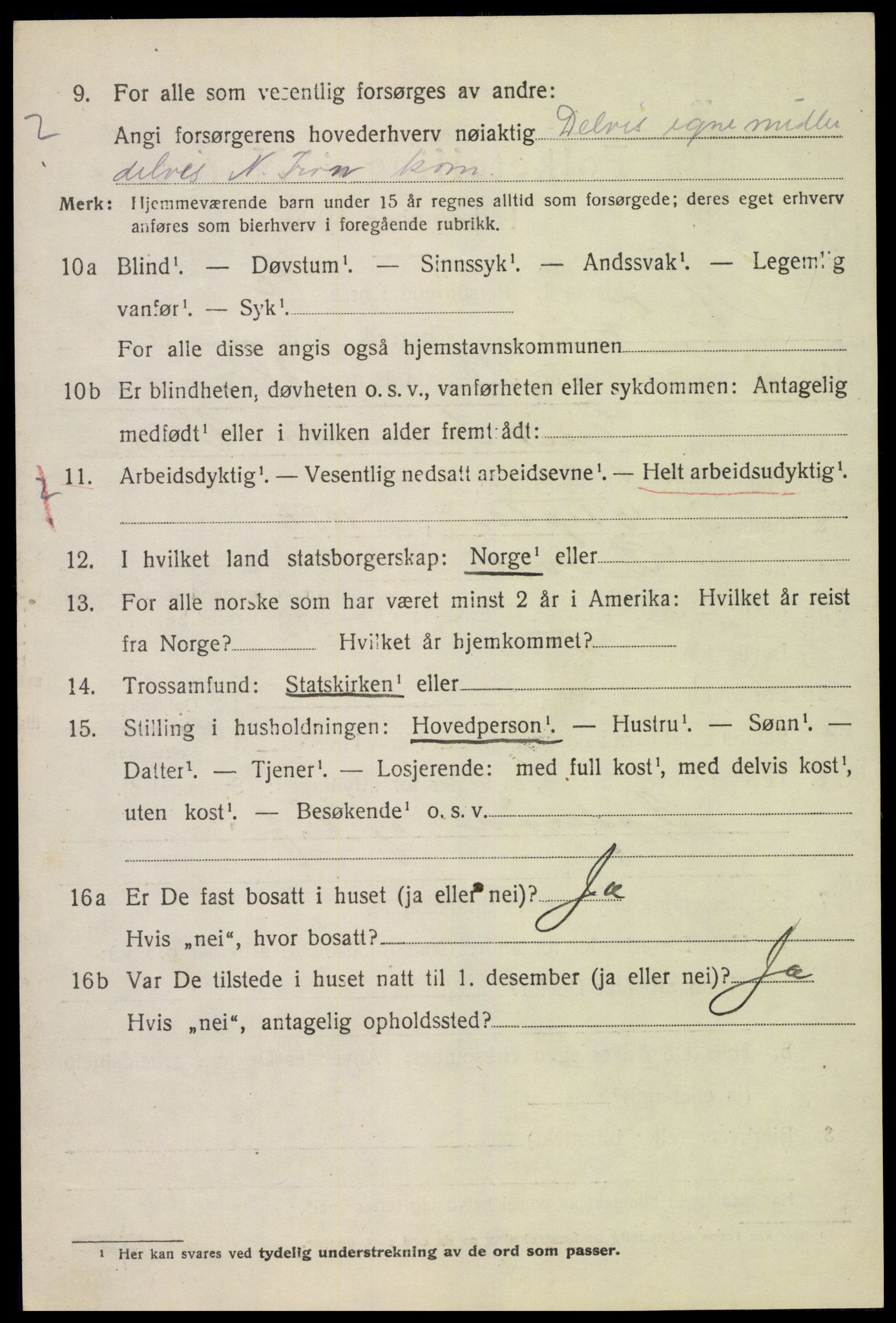 SAH, 1920 census for Nord-Fron, 1920, p. 9379