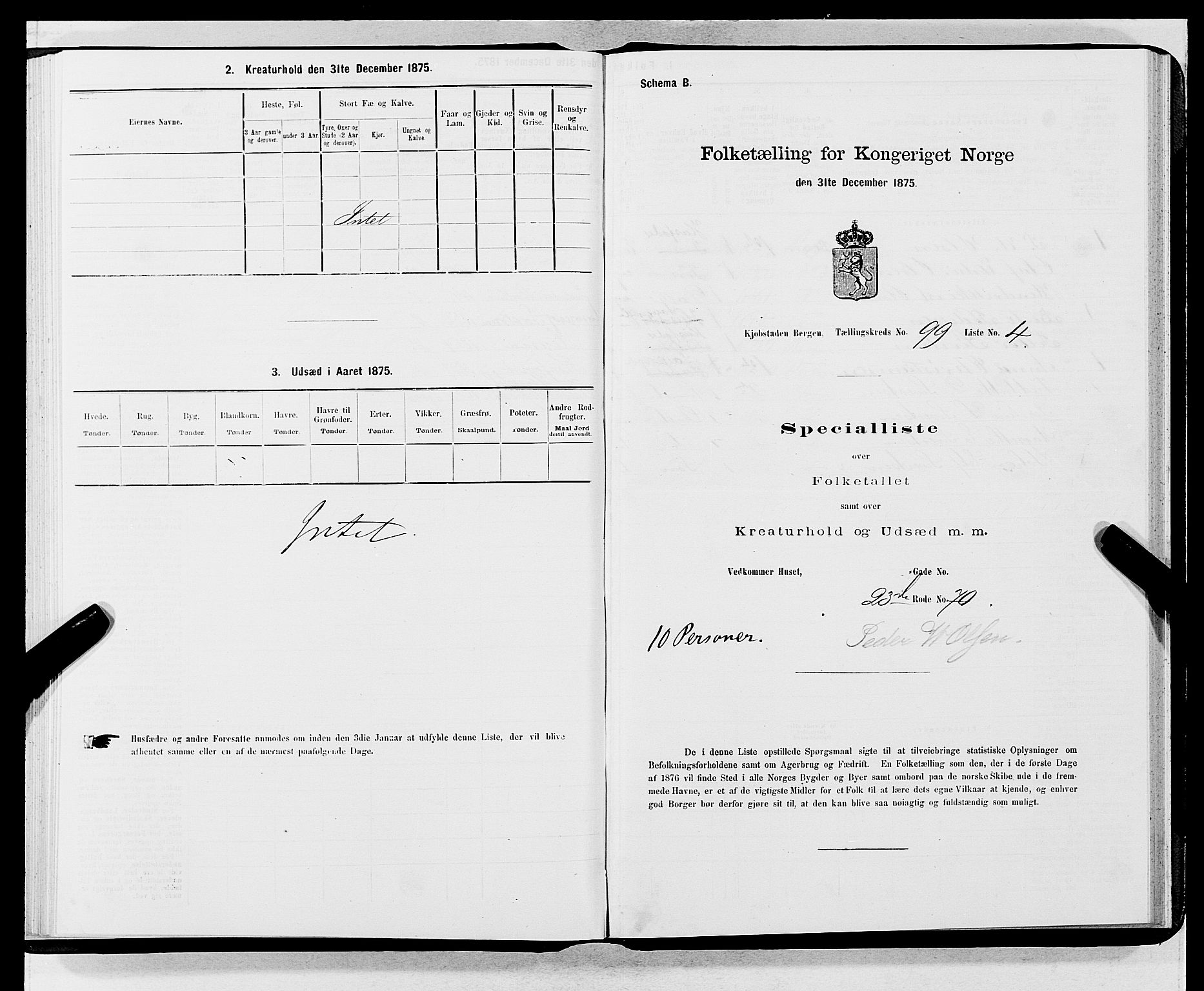 SAB, 1875 census for 1301 Bergen, 1875, p. 5338