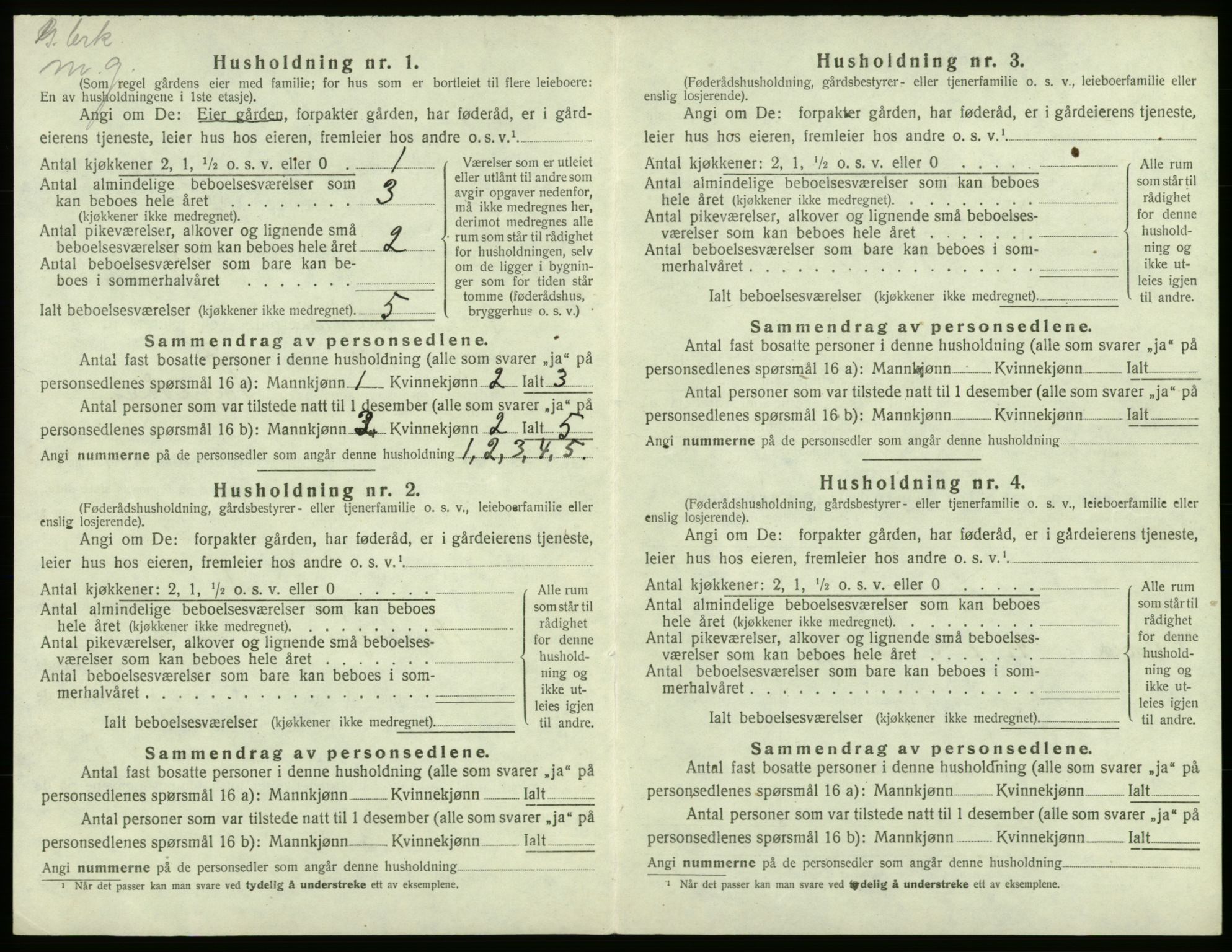 SAB, 1920 census for Bremnes, 1920, p. 819