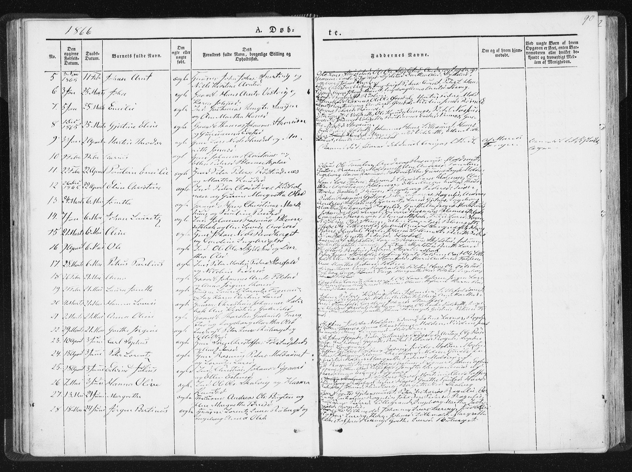 Ministerialprotokoller, klokkerbøker og fødselsregistre - Nord-Trøndelag, SAT/A-1458/744/L0418: Parish register (official) no. 744A02, 1843-1866, p. 90