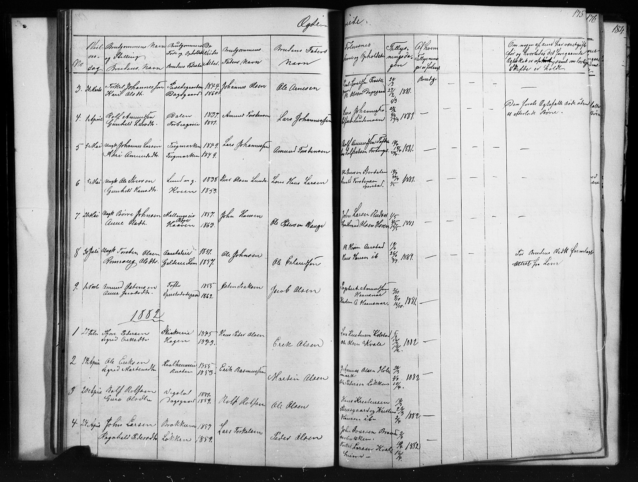 Skjåk prestekontor, SAH/PREST-072/H/Ha/Hab/L0001: Parish register (copy) no. 1, 1865-1893, p. 175