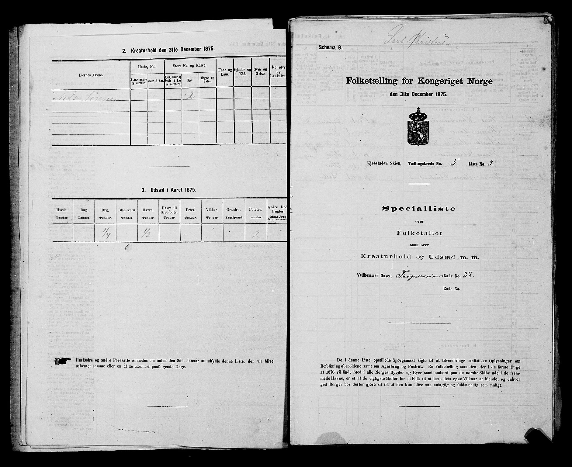 SAKO, 1875 census for 0806P Skien, 1875, p. 855