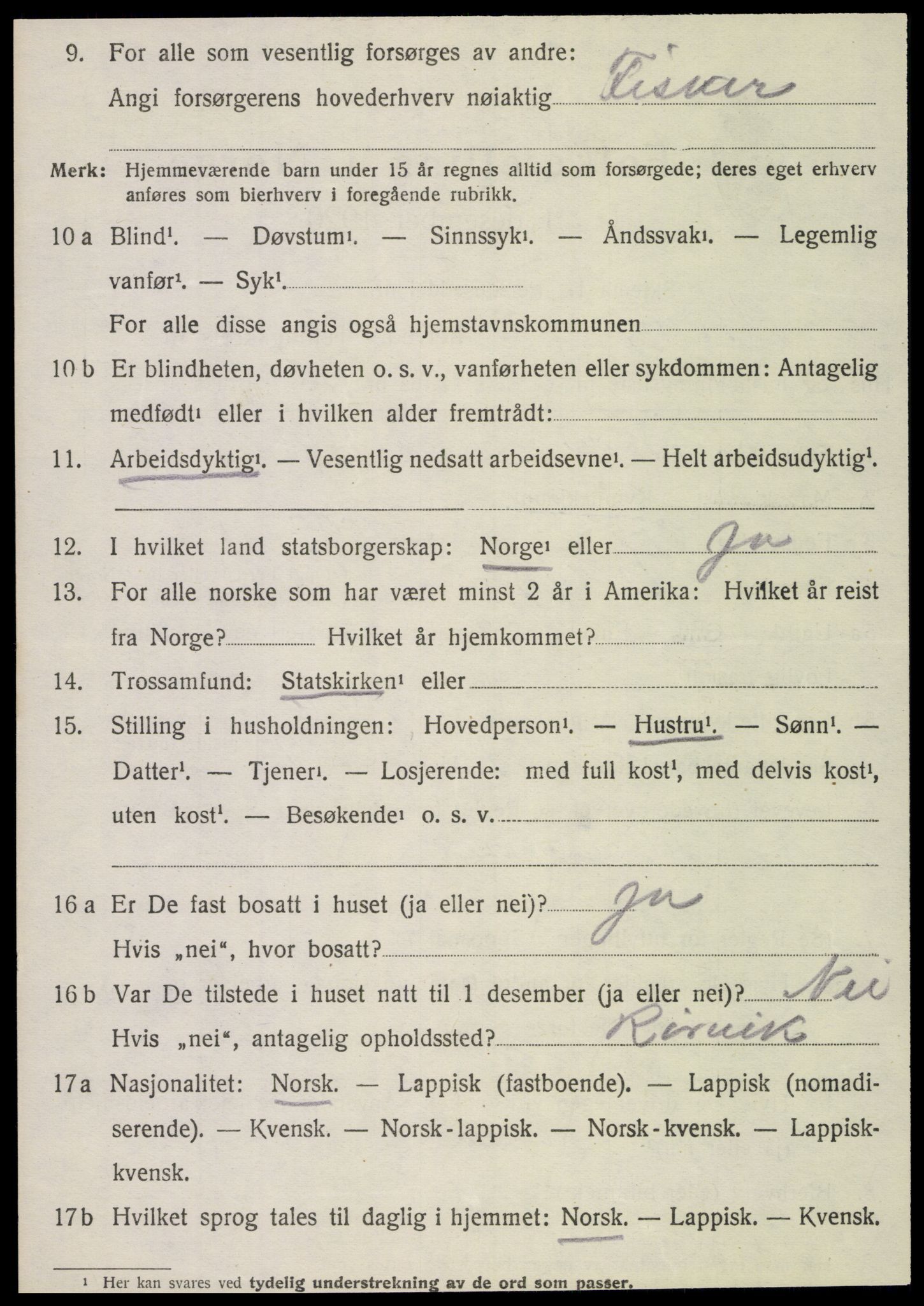 SAT, 1920 census for Nærøy, 1920, p. 2436