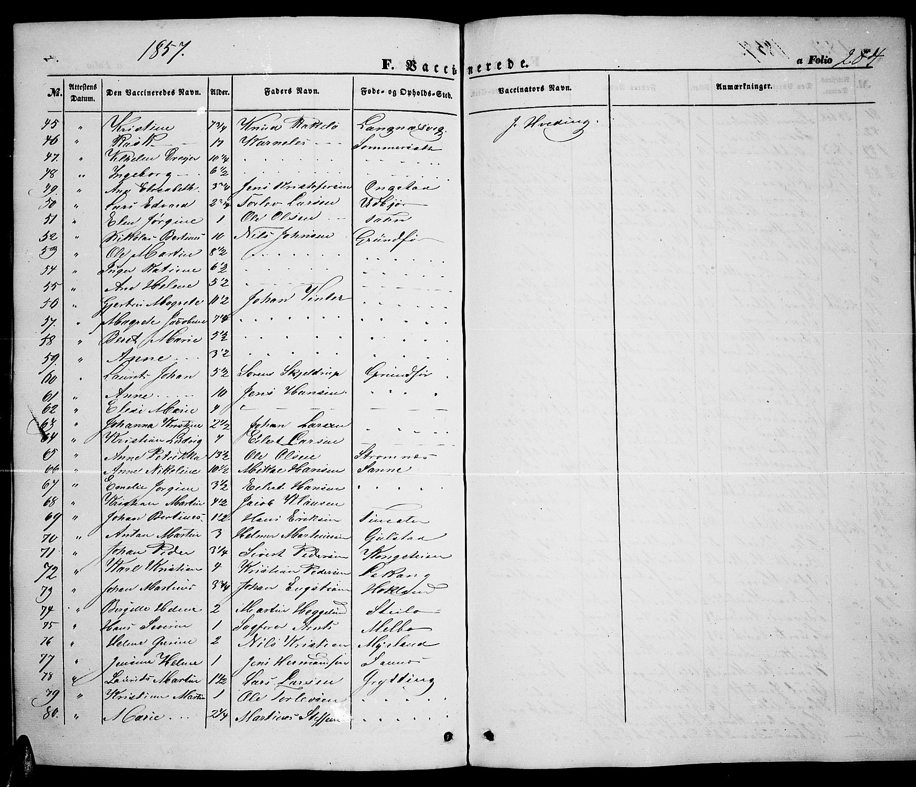 Ministerialprotokoller, klokkerbøker og fødselsregistre - Nordland, AV/SAT-A-1459/888/L1265: Parish register (copy) no. 888C03, 1850-1863, p. 284