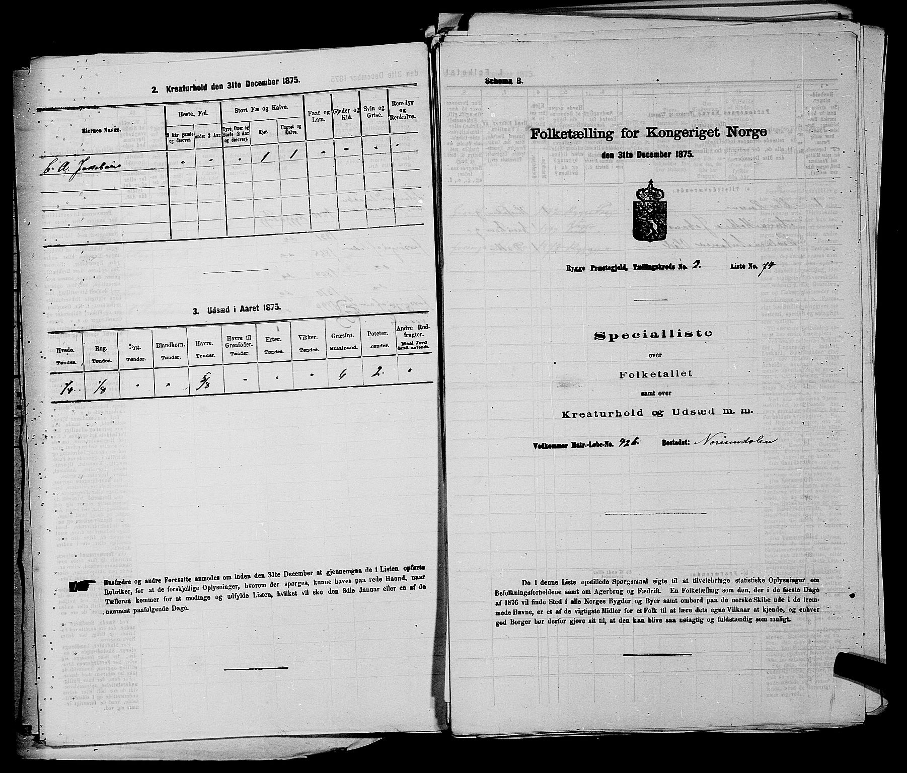 RA, 1875 census for 0136P Rygge, 1875, p. 470