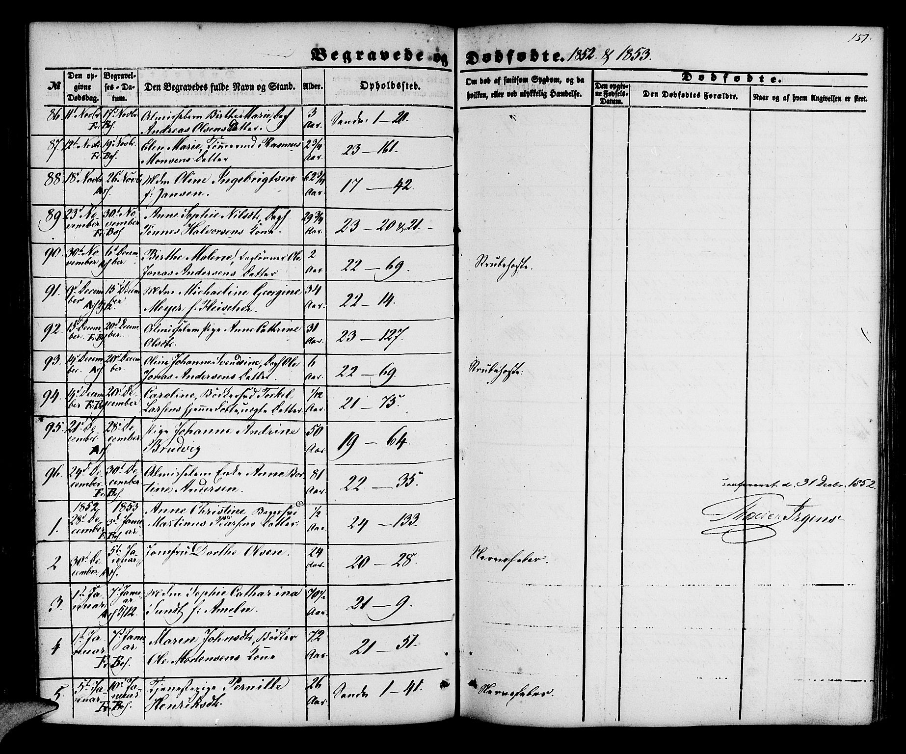 Korskirken sokneprestembete, SAB/A-76101/H/Hab: Parish register (copy) no. E 2, 1851-1871, p. 151