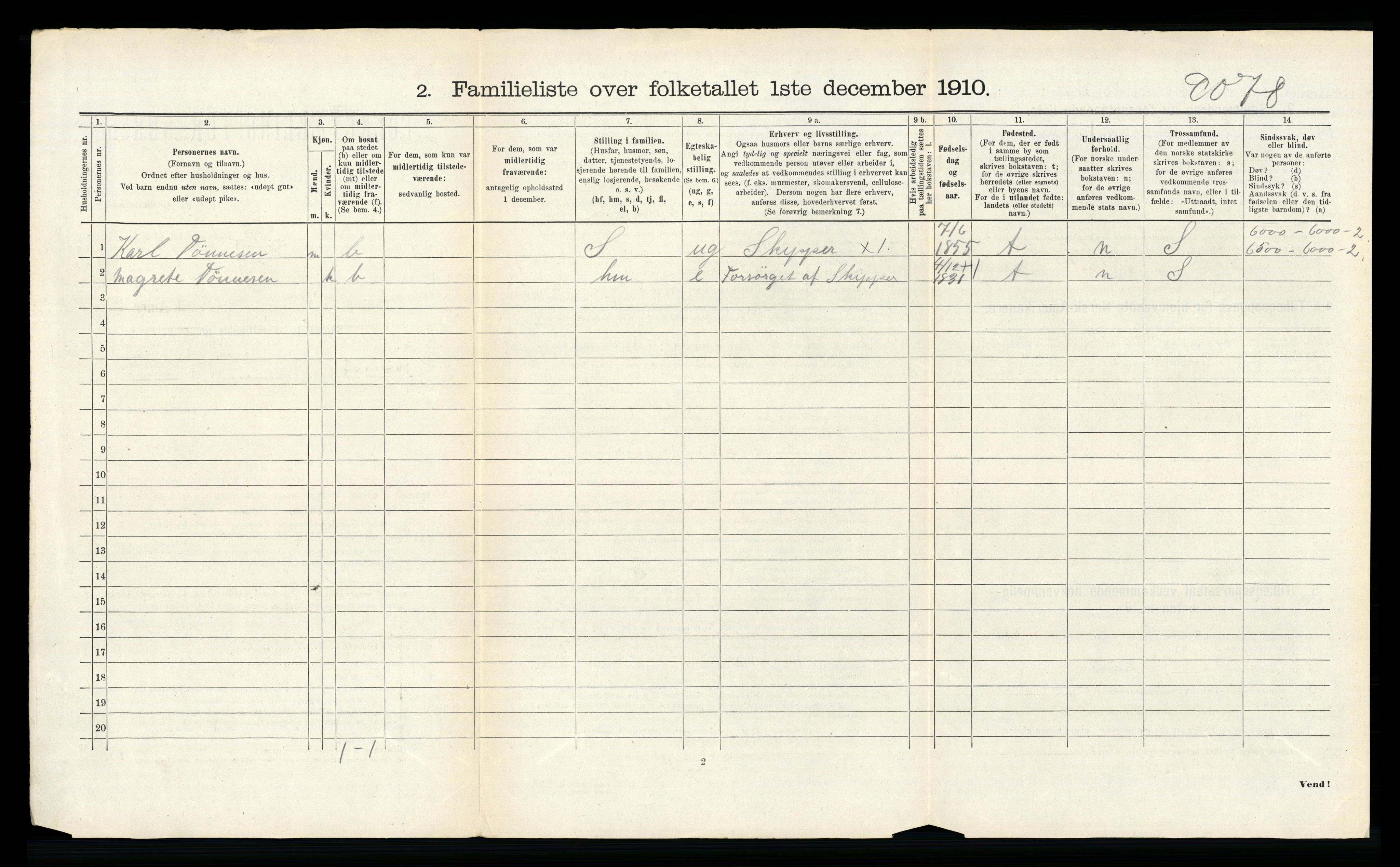 RA, 1910 census for Kristiansund, 1910, p. 7226