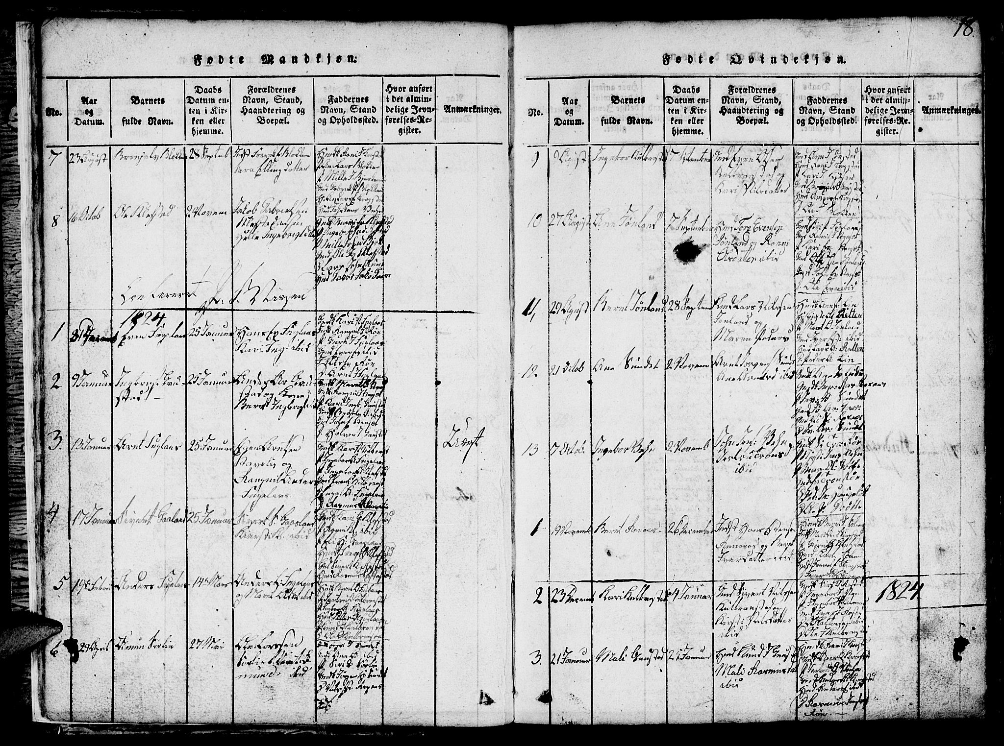 Ministerialprotokoller, klokkerbøker og fødselsregistre - Sør-Trøndelag, SAT/A-1456/694/L1130: Parish register (copy) no. 694C02, 1816-1857, p. 18