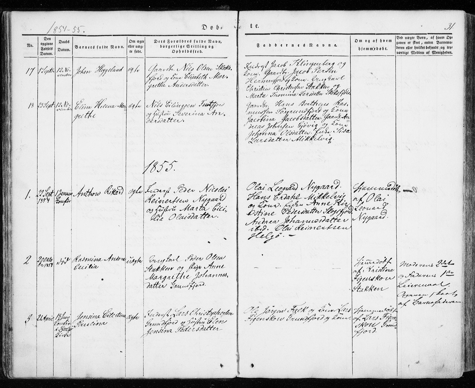Karlsøy sokneprestembete, SATØ/S-1299/H/Ha/Haa/L0009kirke: Parish register (official) no. 9, 1838-1867, p. 31