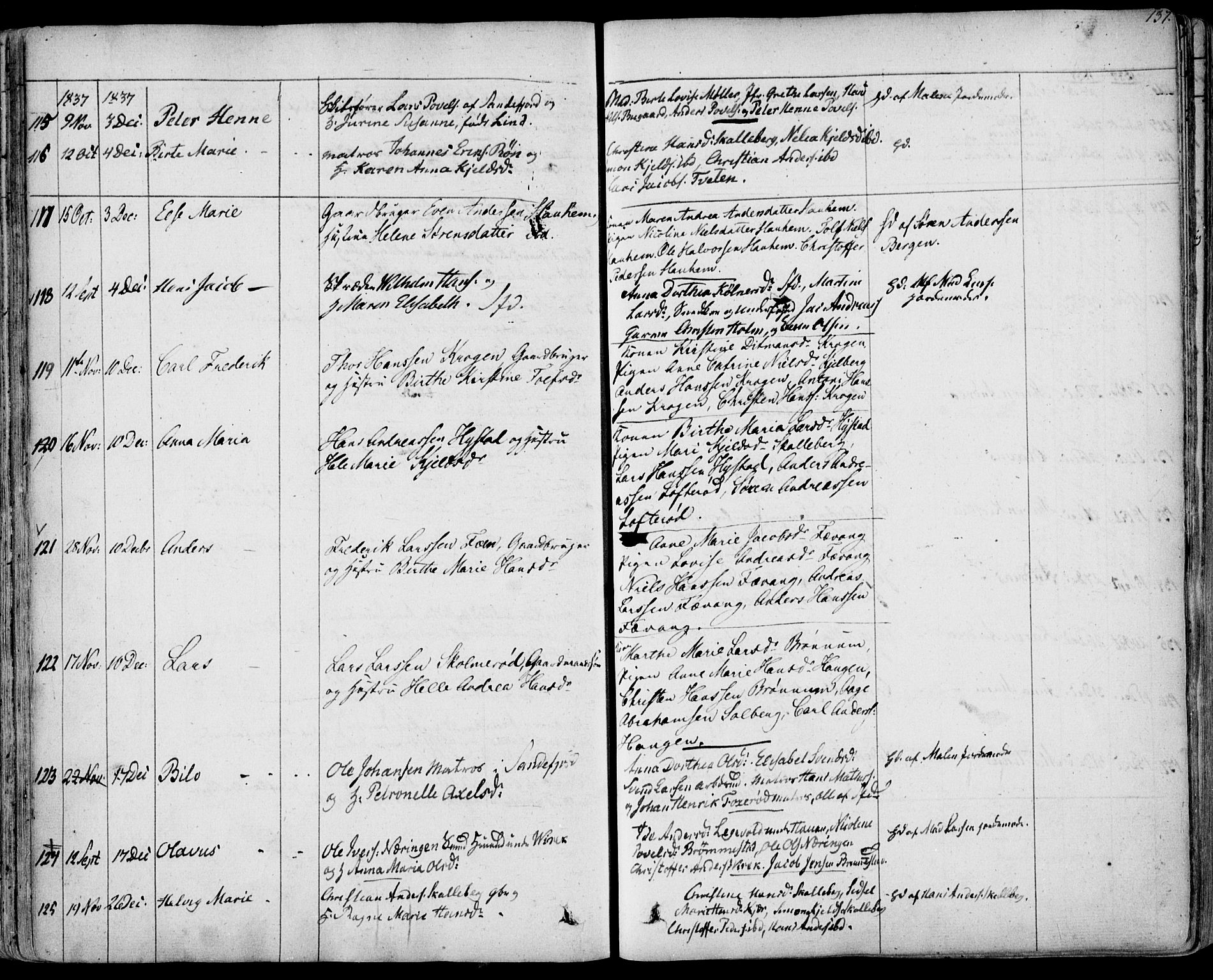 Sandar kirkebøker, AV/SAKO-A-243/F/Fa/L0005: Parish register (official) no. 5, 1832-1847, p. 136-137