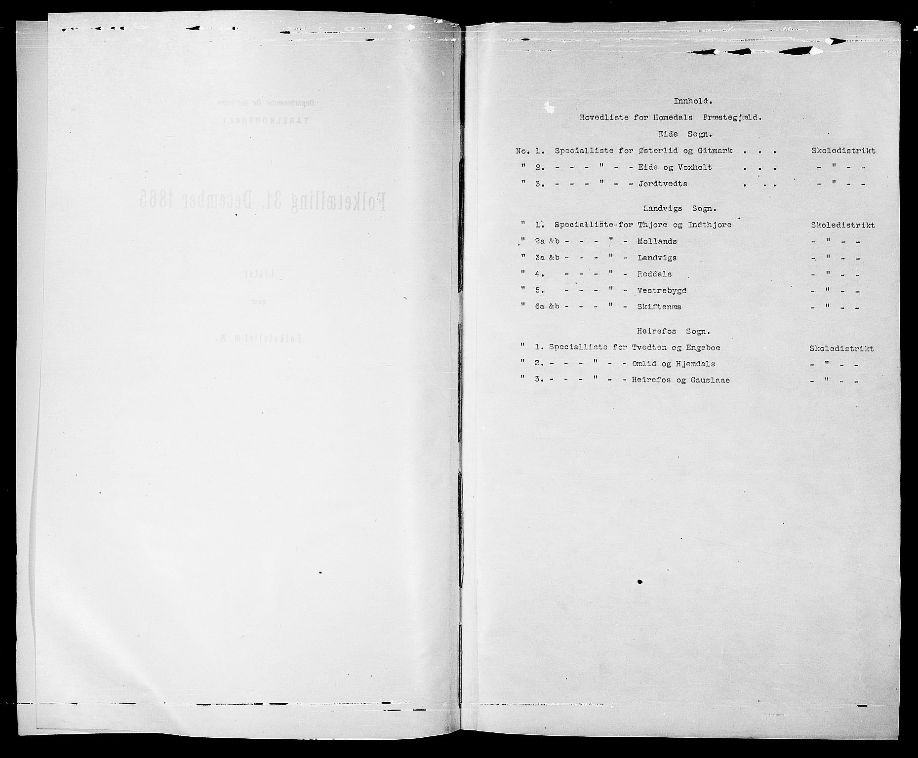 RA, 1865 census for Homedal, 1865, p. 4