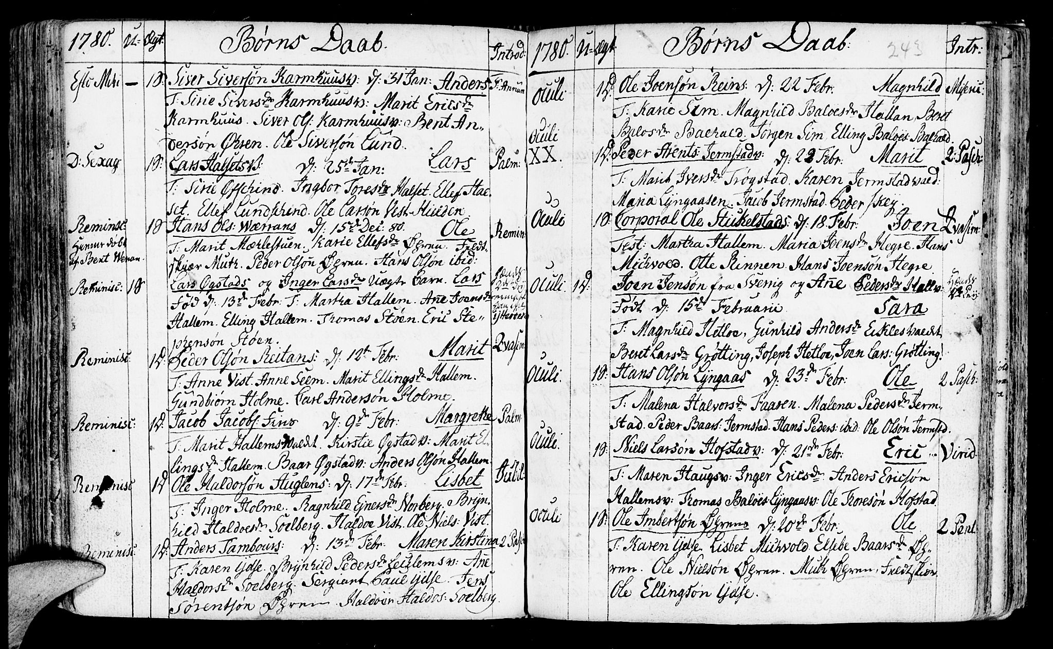 Ministerialprotokoller, klokkerbøker og fødselsregistre - Nord-Trøndelag, SAT/A-1458/723/L0231: Parish register (official) no. 723A02, 1748-1780, p. 243