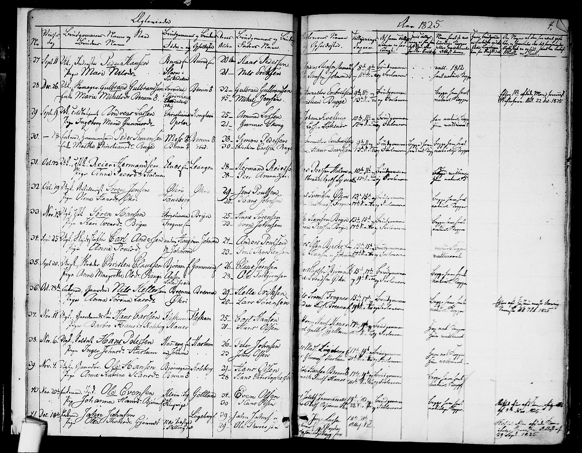 Asker prestekontor Kirkebøker, AV/SAO-A-10256a/F/Fa/L0010: Parish register (official) no. I 10, 1825-1878, p. 4