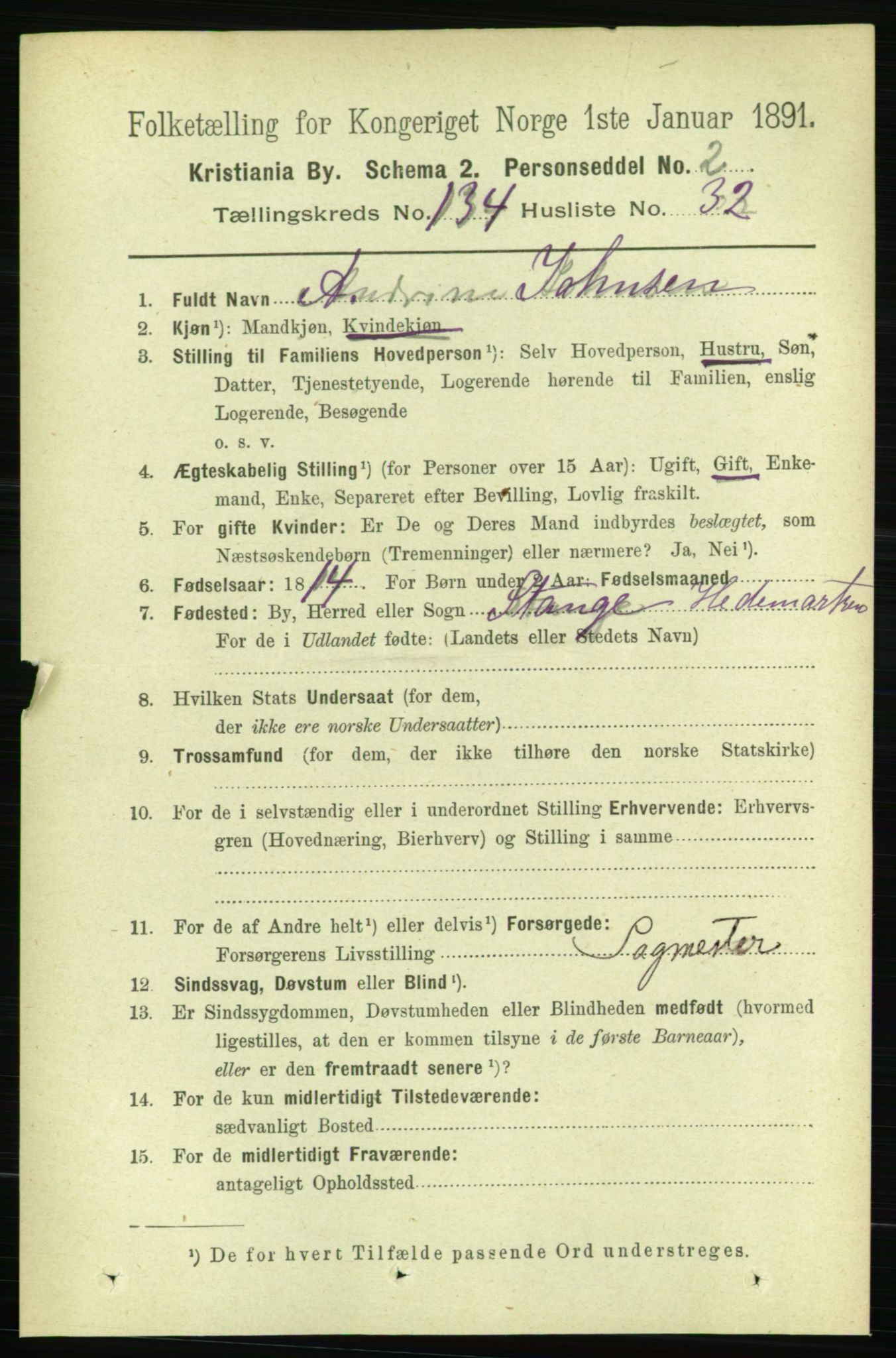 RA, 1891 census for 0301 Kristiania, 1891, p. 74177