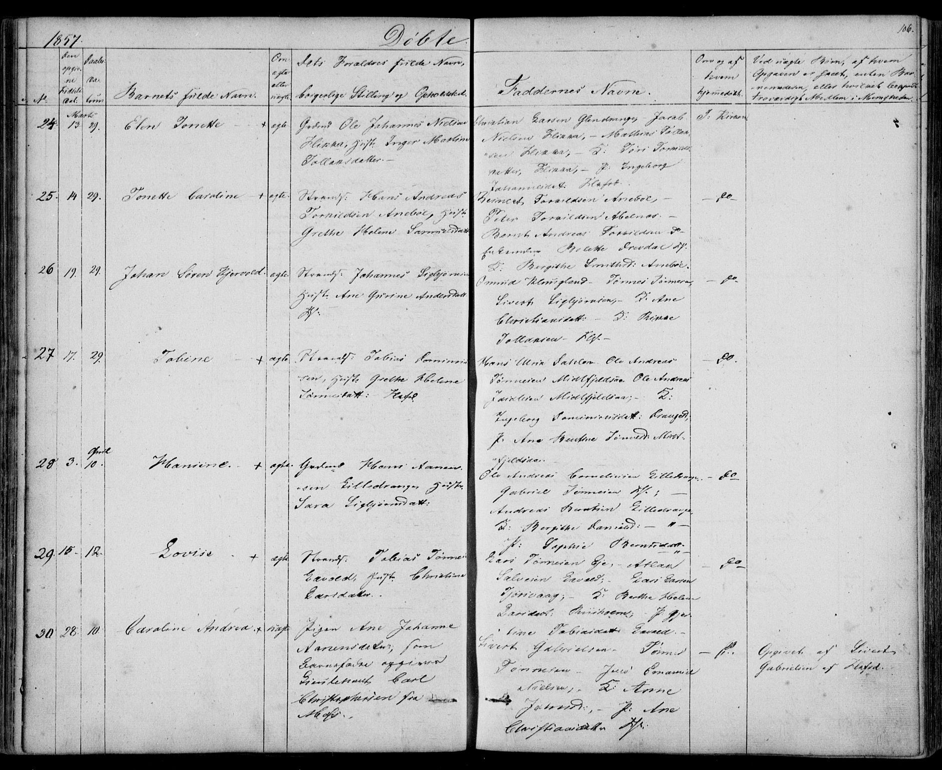 Flekkefjord sokneprestkontor, AV/SAK-1111-0012/F/Fb/Fbc/L0005: Parish register (copy) no. B 5, 1846-1866, p. 106