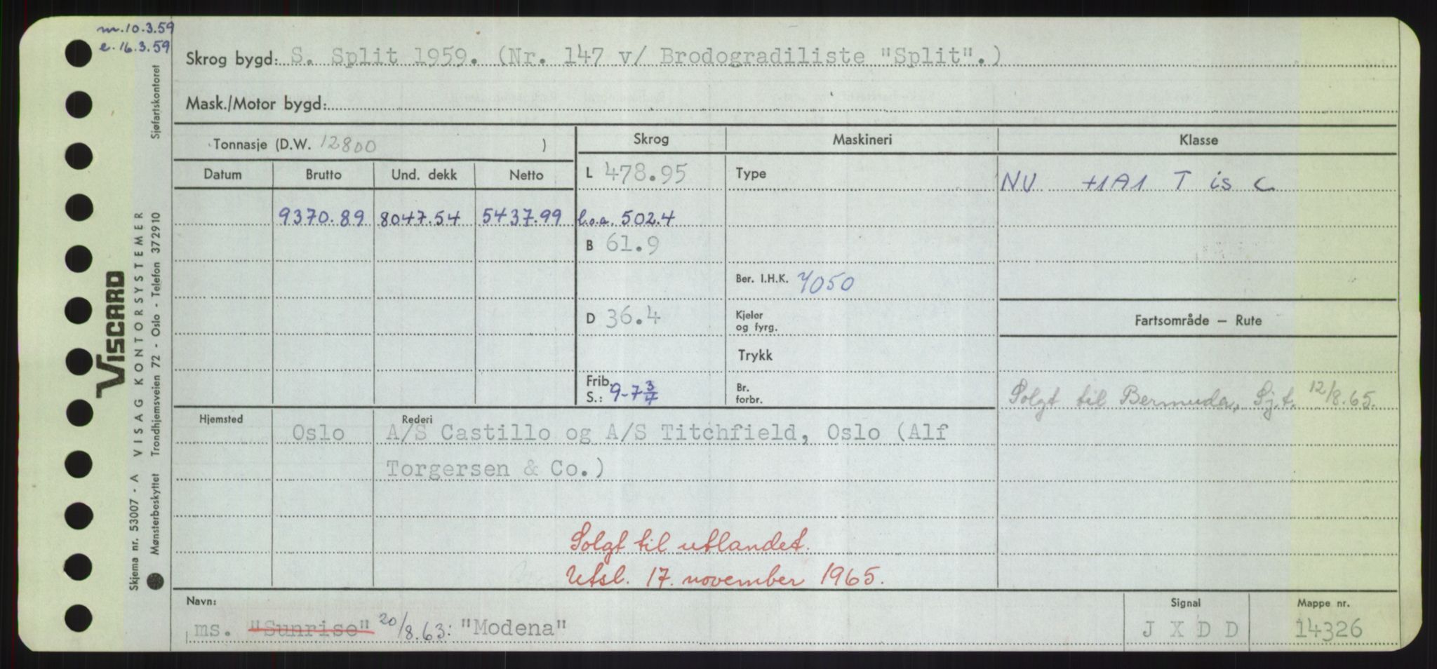 Sjøfartsdirektoratet med forløpere, Skipsmålingen, RA/S-1627/H/Hd/L0025: Fartøy, Min-Mås, p. 87