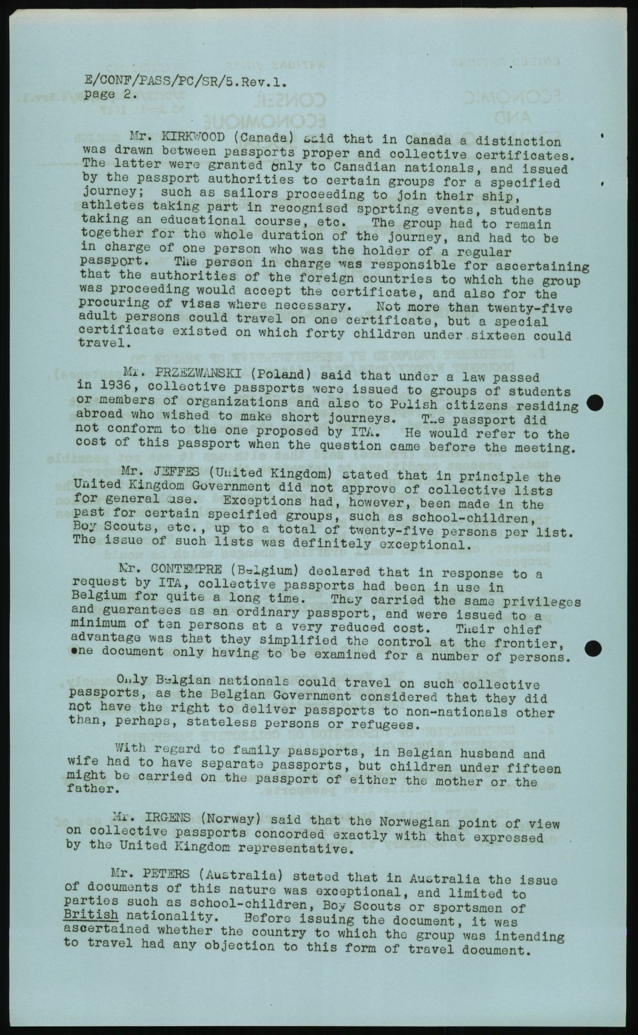 Justisdepartementet, 3. politikontor P3, RA/S-1051/D/L0039: Passforskrifter - Passinstruksen, 1947-1952, p. 427