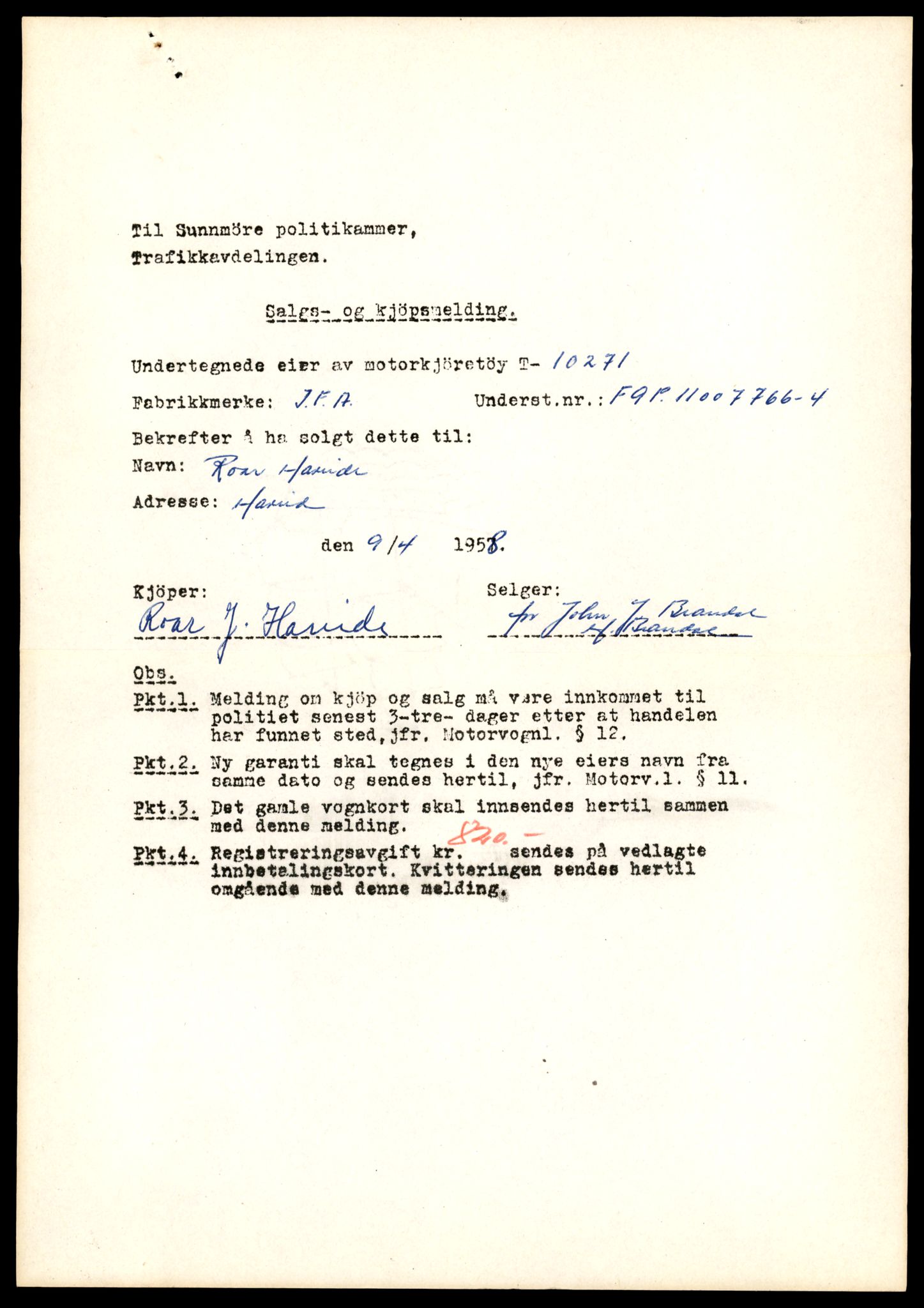 Møre og Romsdal vegkontor - Ålesund trafikkstasjon, AV/SAT-A-4099/F/Fe/L0019: Registreringskort for kjøretøy T 10228 - T 10350, 1927-1998, p. 1105