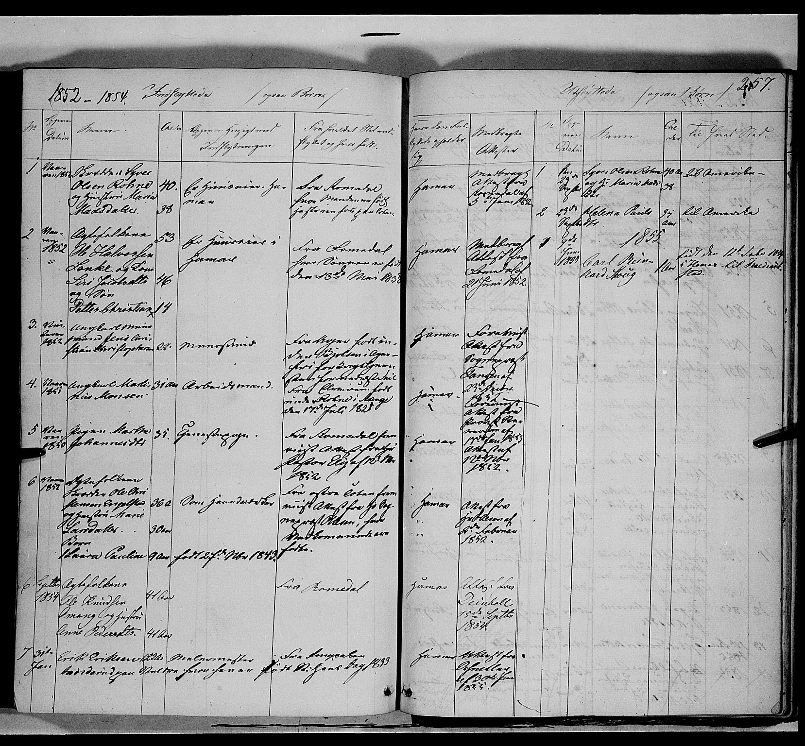 Vang prestekontor, Hedmark, SAH/PREST-008/H/Ha/Haa/L0011: Parish register (official) no. 11, 1852-1877, p. 257