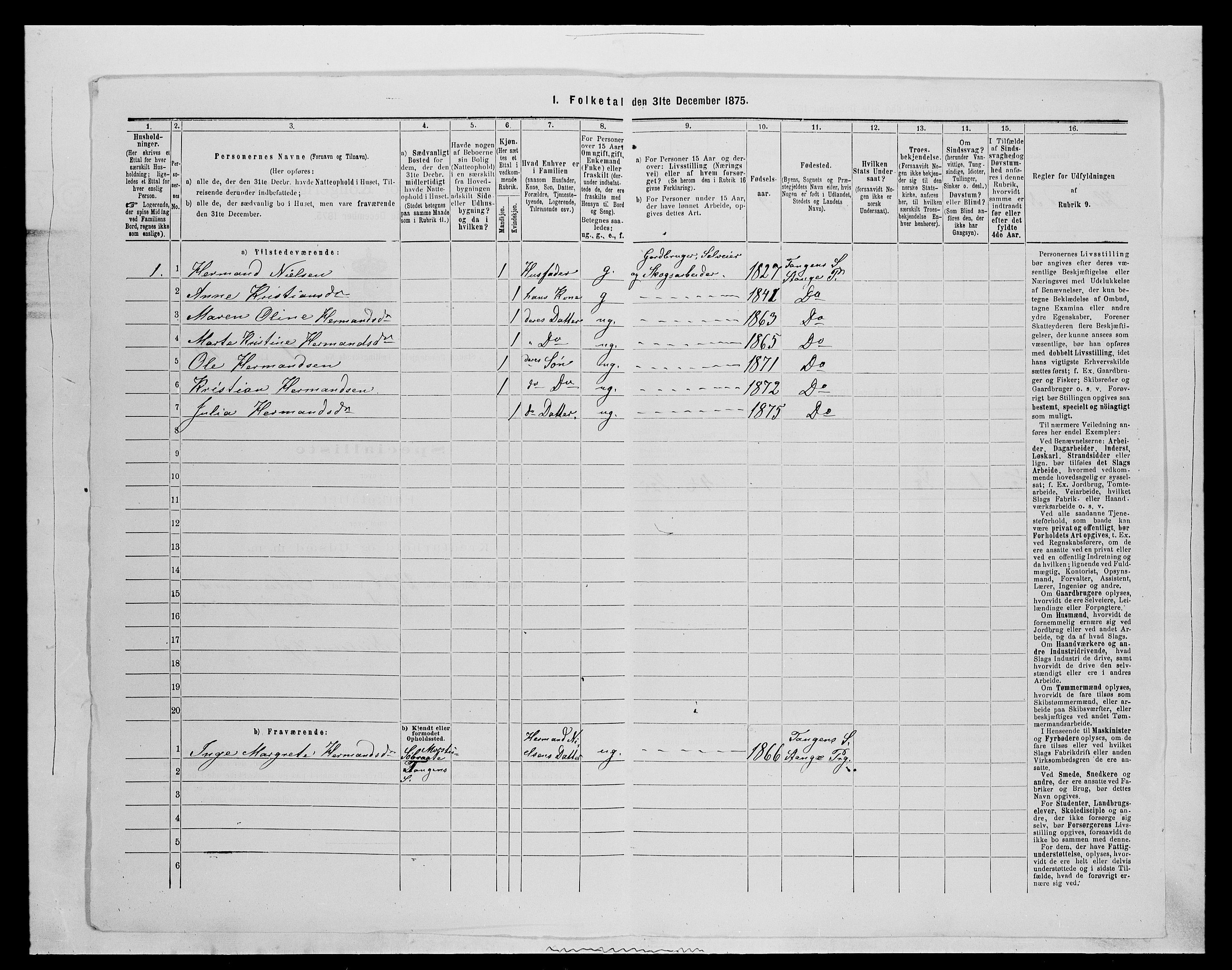 SAH, 1875 census for 0417P Stange, 1875, p. 1974