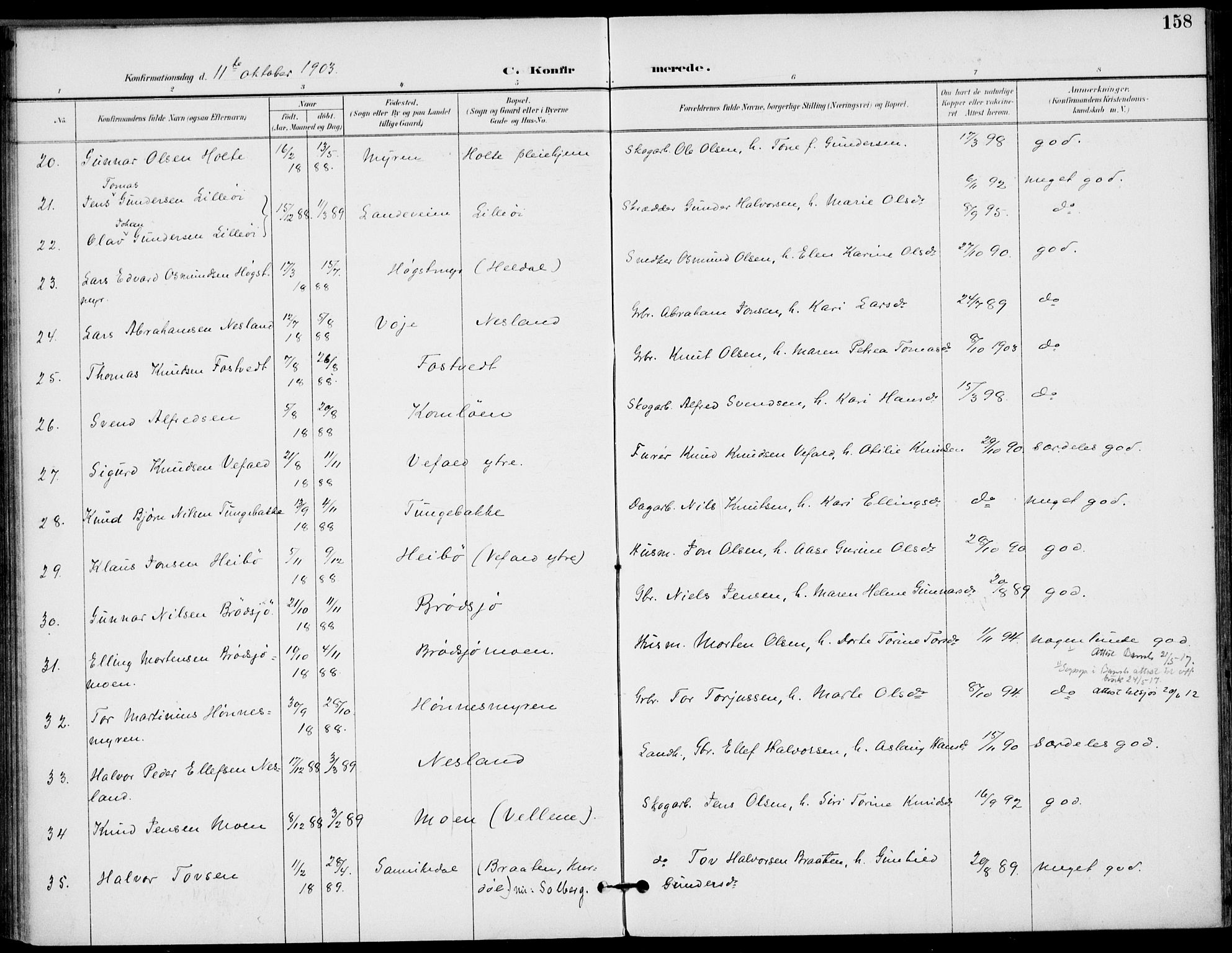 Drangedal kirkebøker, SAKO/A-258/F/Fa/L0012: Parish register (official) no. 12, 1895-1905, p. 158