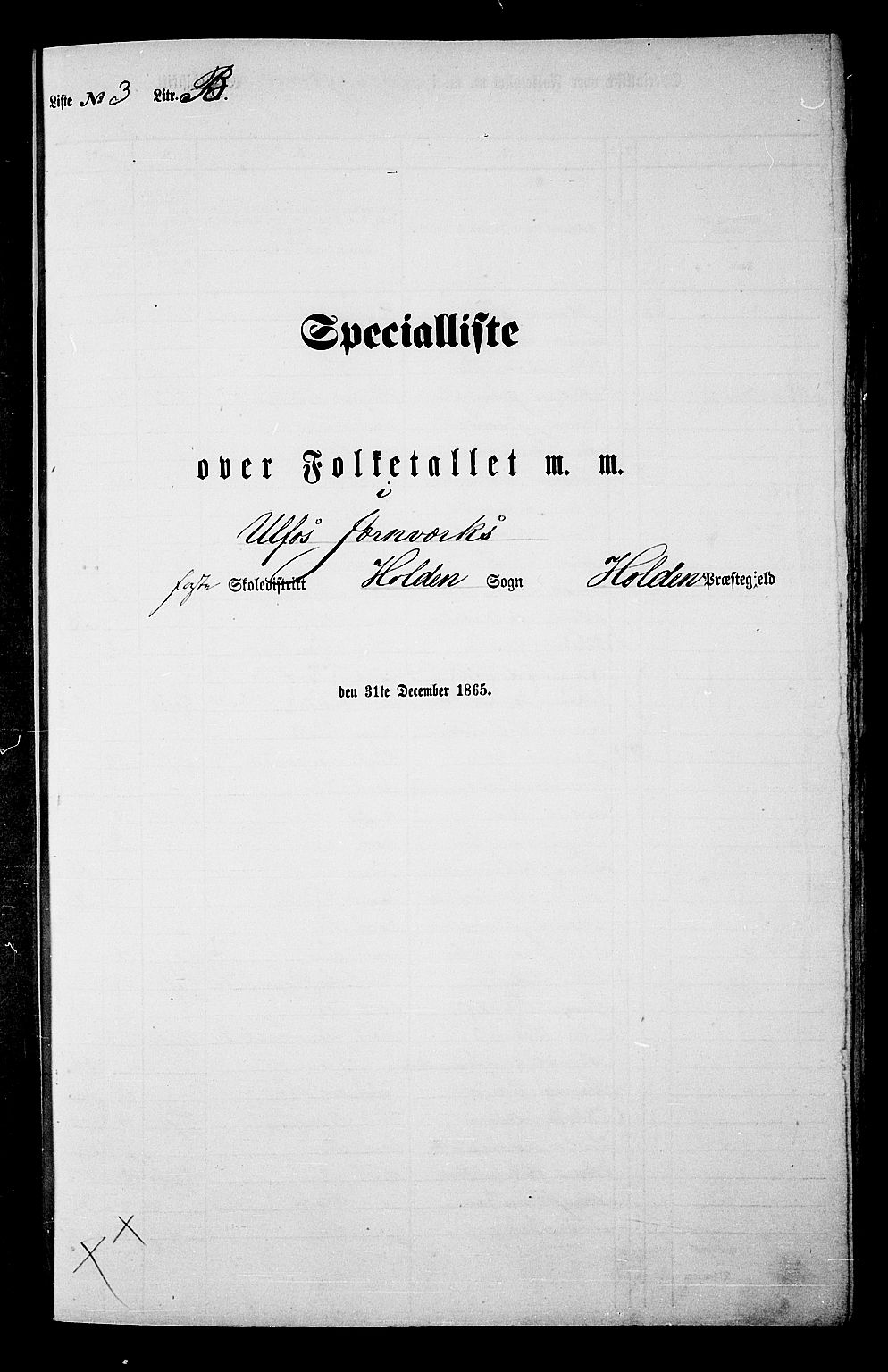 RA, 1865 census for Holla, 1865, p. 60