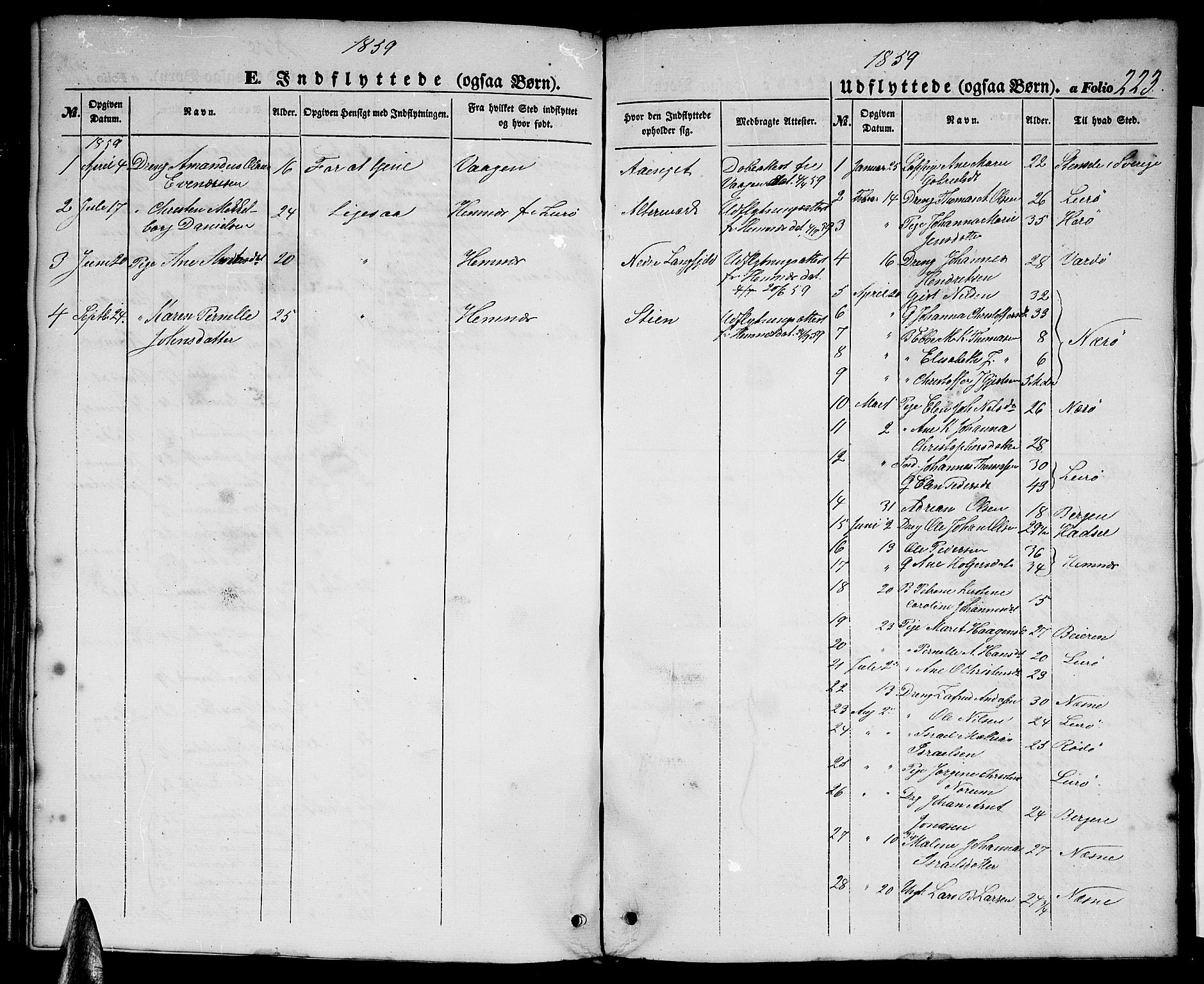 Ministerialprotokoller, klokkerbøker og fødselsregistre - Nordland, SAT/A-1459/827/L0414: Parish register (copy) no. 827C03, 1853-1865, p. 223