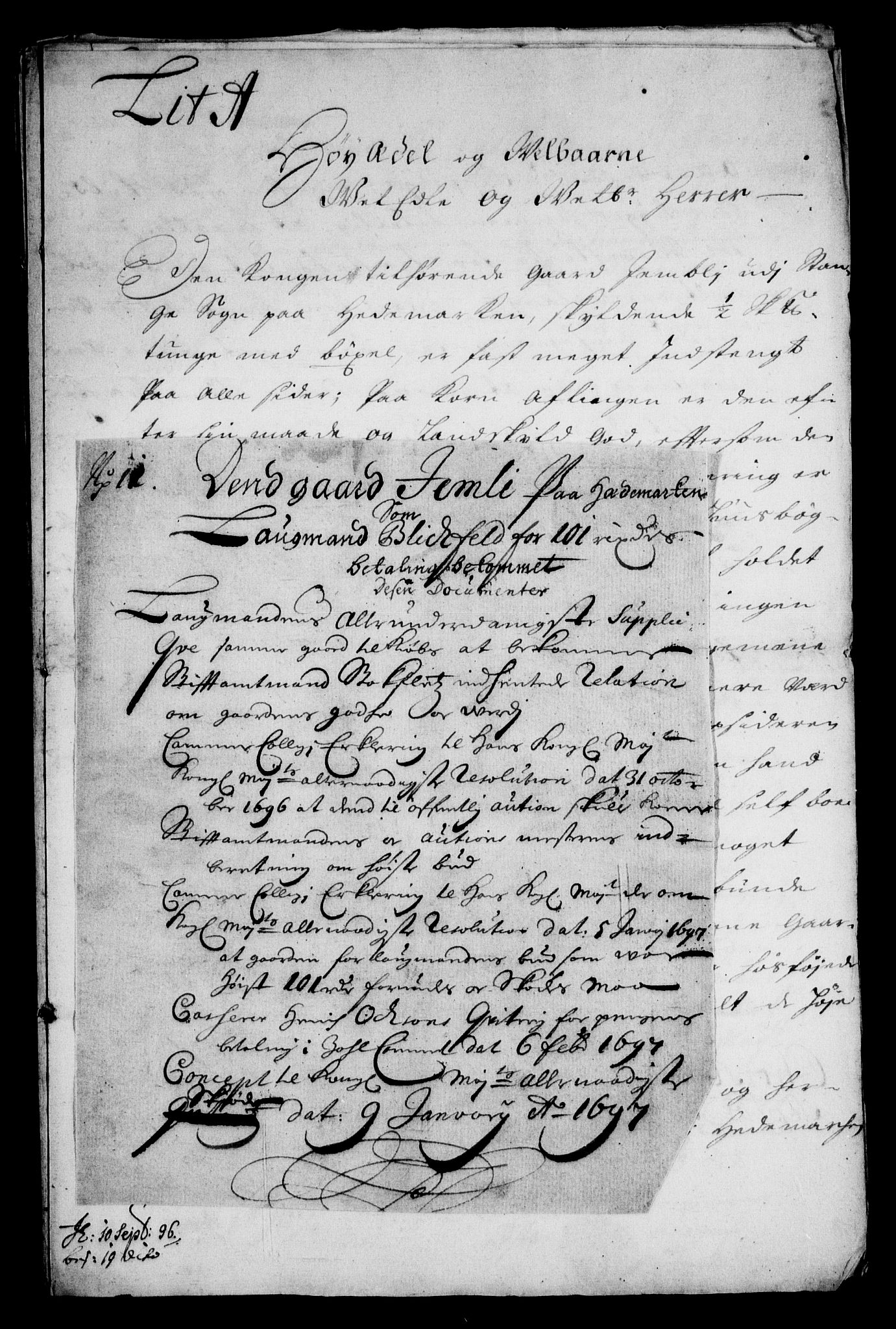 Rentekammeret inntil 1814, Realistisk ordnet avdeling, RA/EA-4070/On/L0013: [Jj 14]: Forskjellige dokumenter om krongodset i Norge, 1672-1722, p. 320