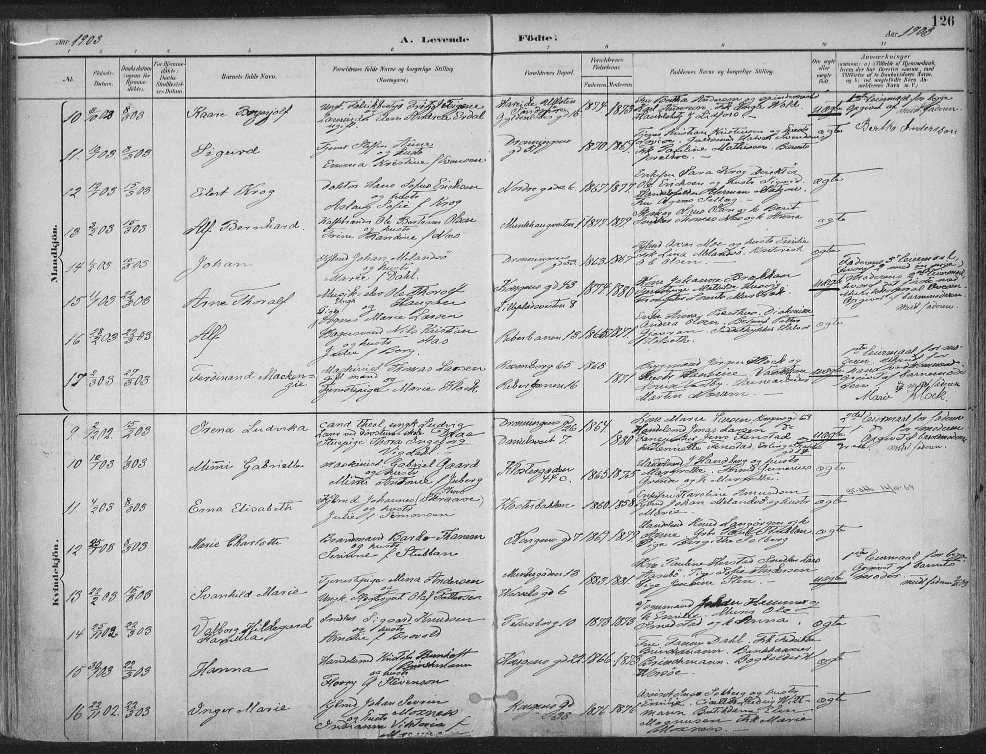 Ministerialprotokoller, klokkerbøker og fødselsregistre - Sør-Trøndelag, SAT/A-1456/601/L0062: Parish register (official) no. 601A30, 1891-1911, p. 126