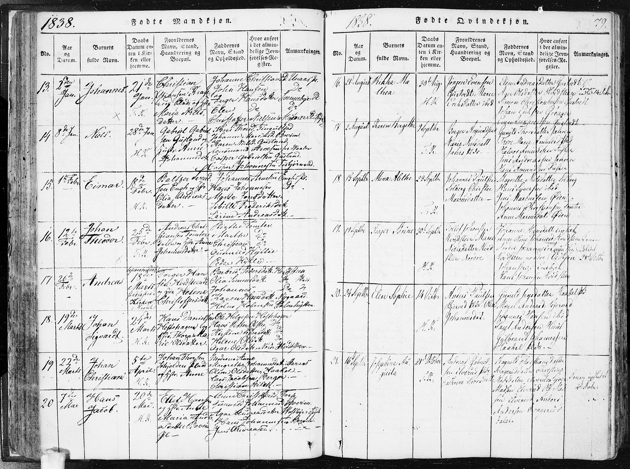 Hobøl prestekontor Kirkebøker, AV/SAO-A-2002/F/Fa/L0002: Parish register (official) no. I 2, 1814-1841, p. 79