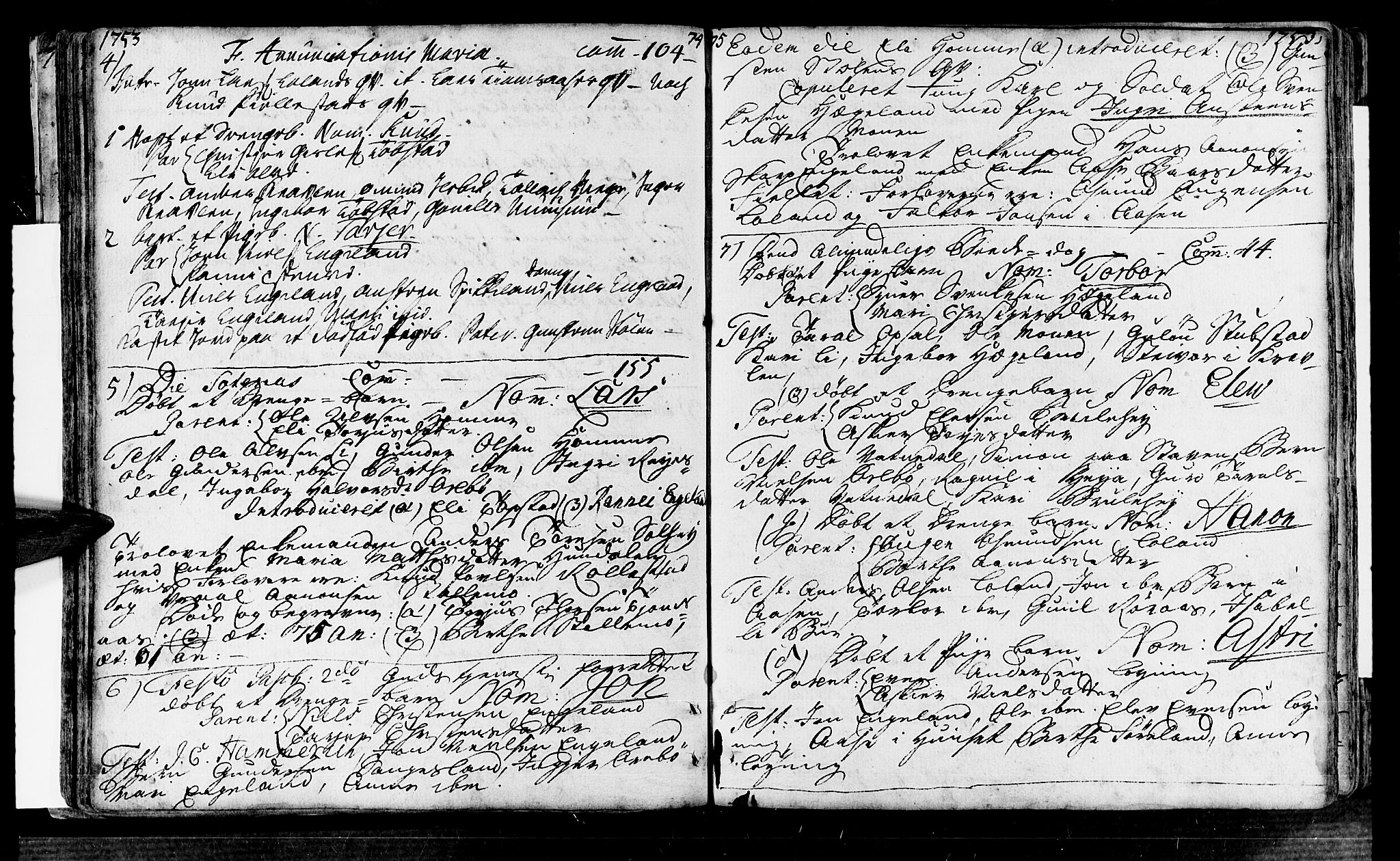 Vennesla sokneprestkontor, AV/SAK-1111-0045/Fa/Fac/L0001: Parish register (official) no. A 1, 1743-1784, p. 74-75