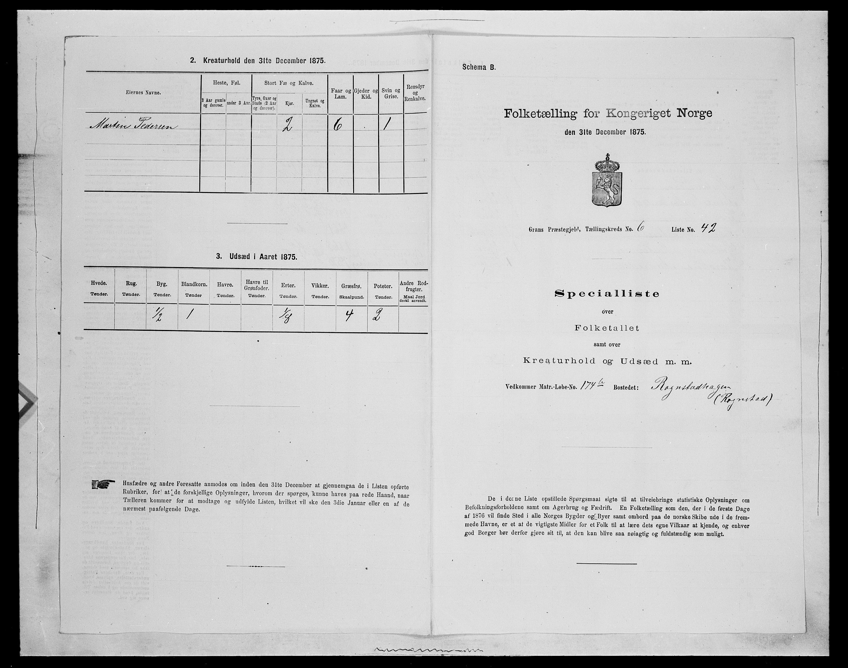 SAH, 1875 census for 0534P Gran, 1875, p. 1103