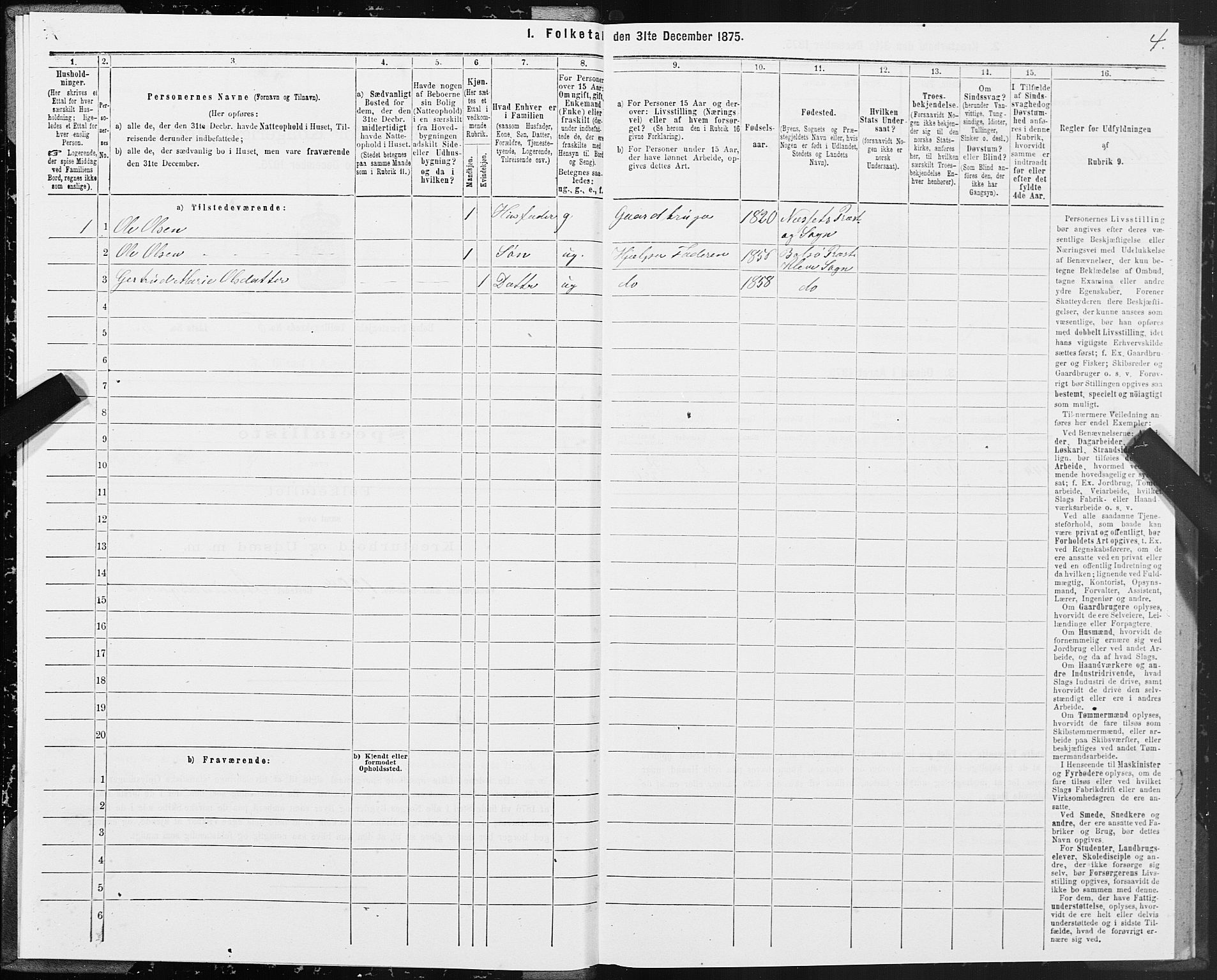 SAT, 1875 census for 1544P Bolsøy, 1875, p. 4004