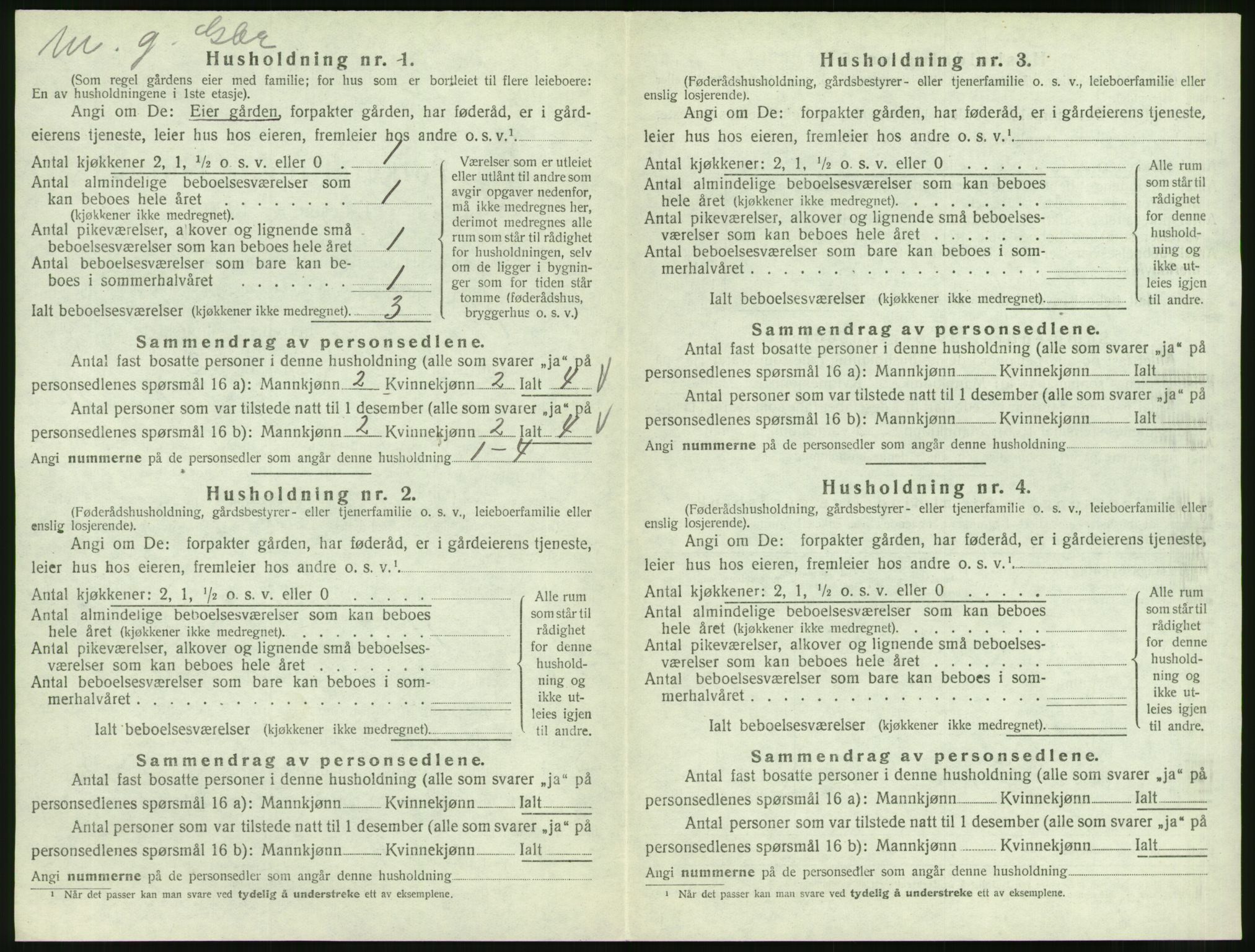 SAT, 1920 census for Veøy, 1920, p. 144