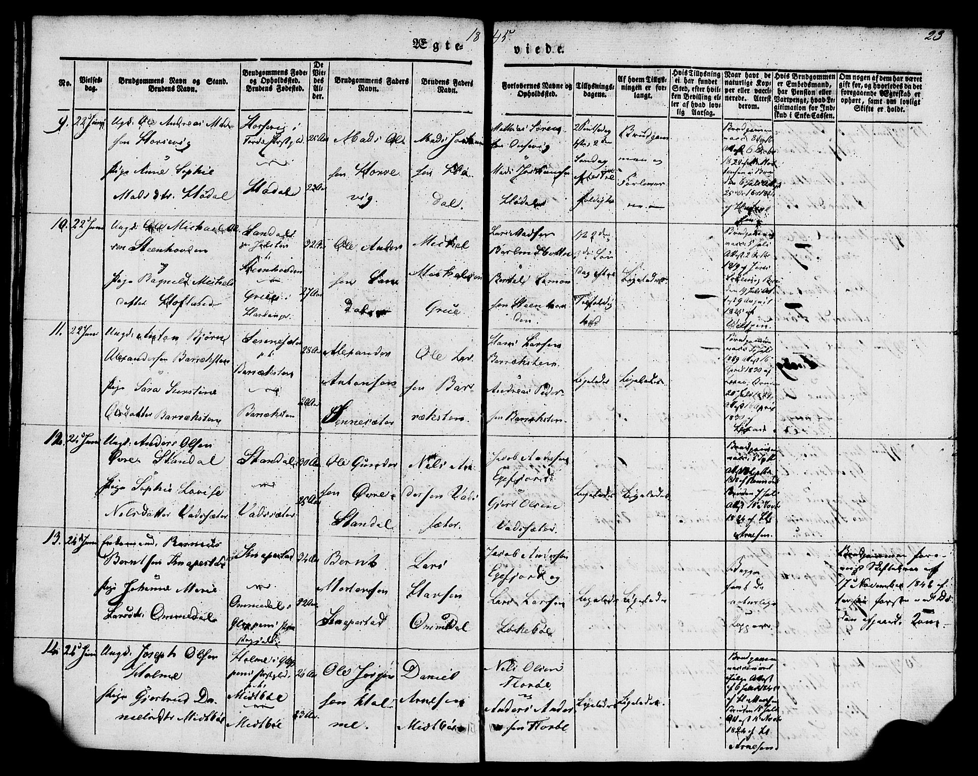 Kinn sokneprestembete, AV/SAB-A-80801/H/Haa/Haaa/L0009: Parish register (official) no. A 9, 1841-1852, p. 23