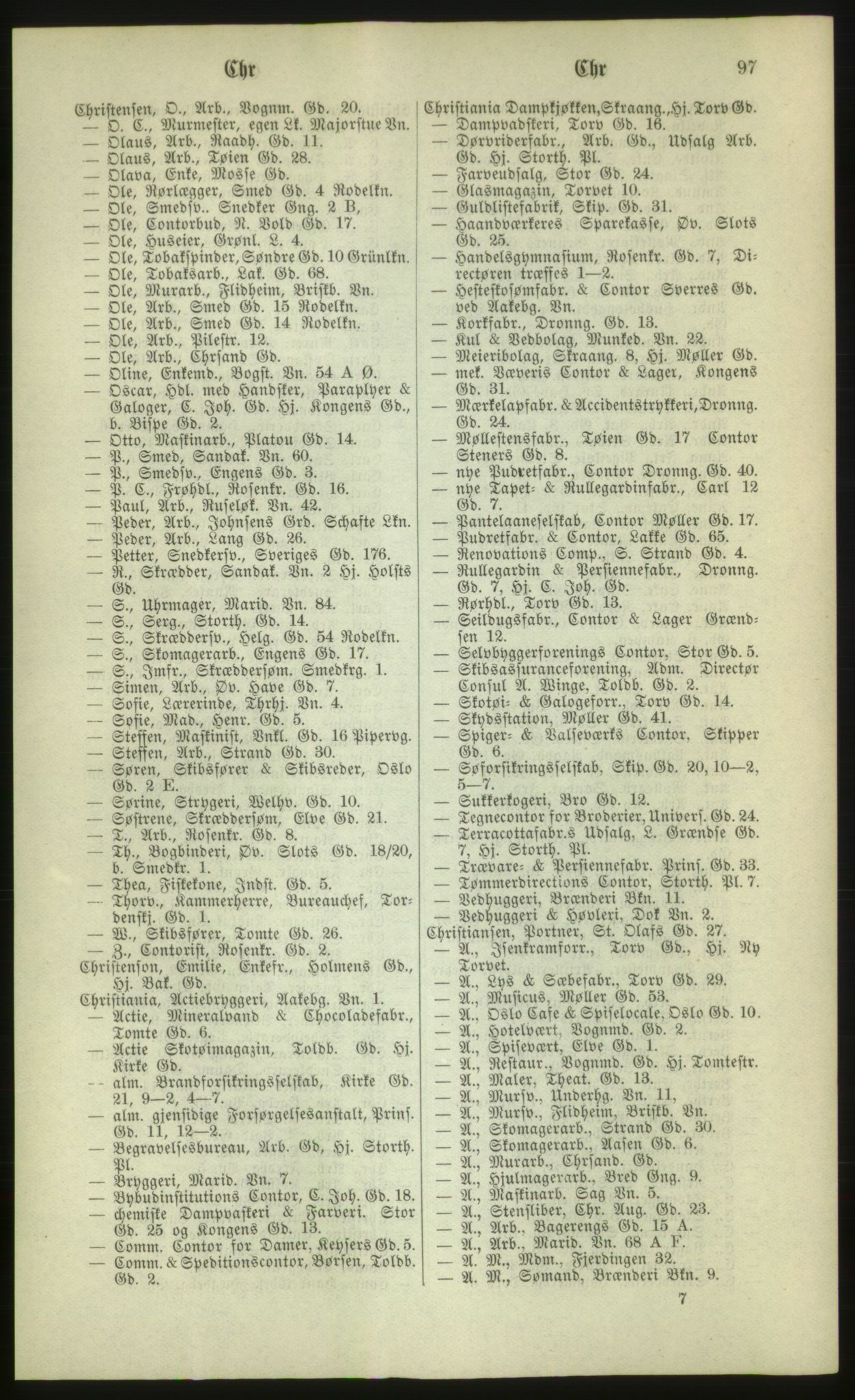 Kristiania/Oslo adressebok, PUBL/-, 1880, p. 97