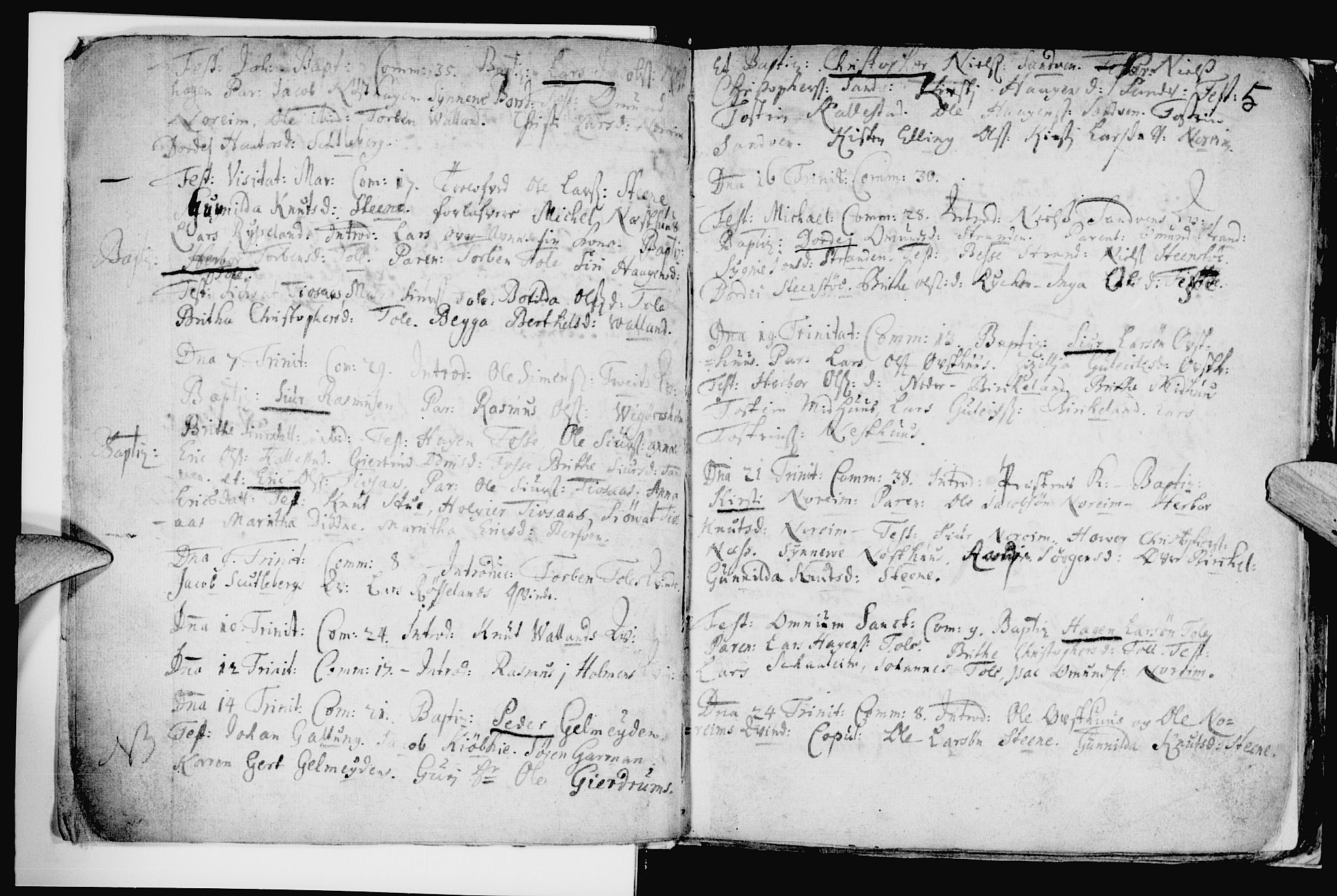 Kvam sokneprestembete, AV/SAB-A-76201/H/Haa: Parish register (official) no. A 2, 1696-1741, p. 5